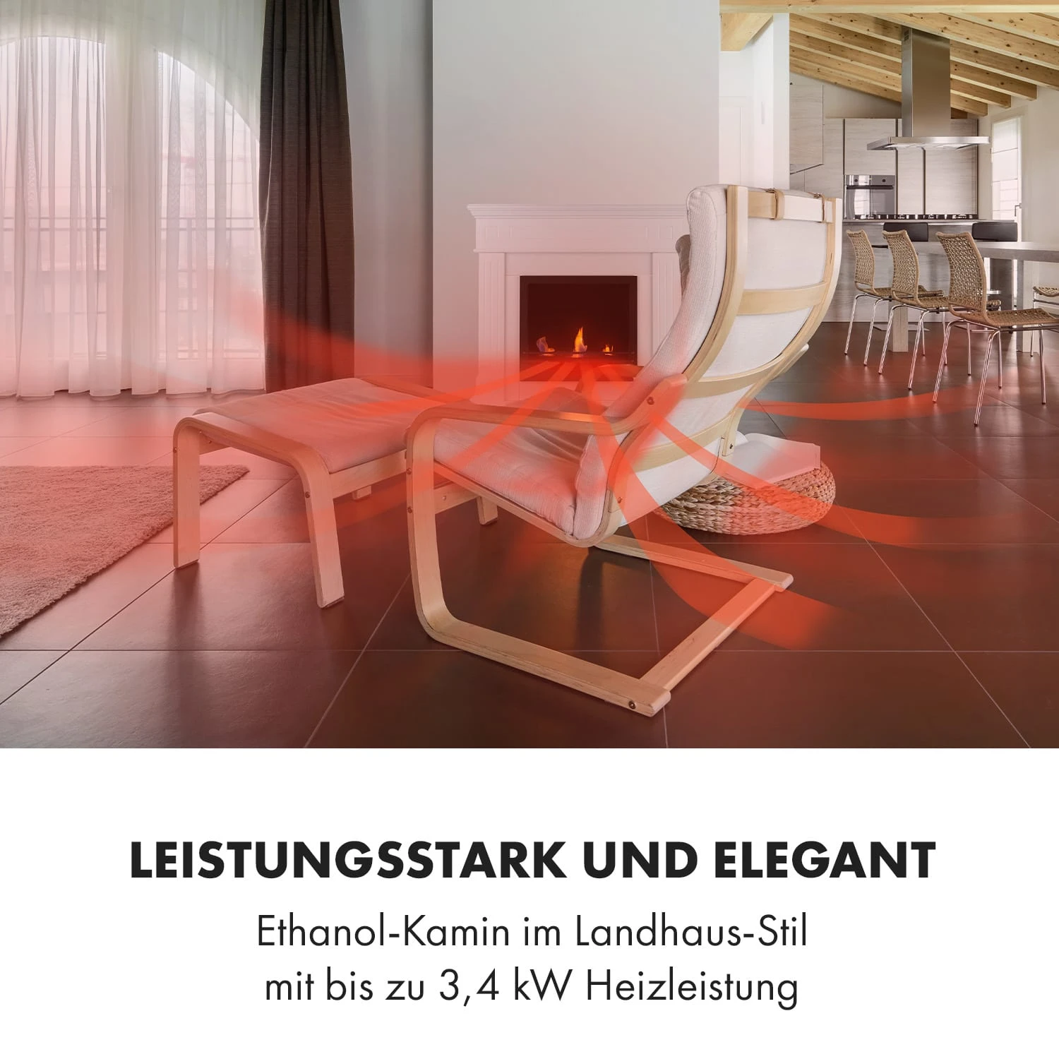 Phantasma Manor Ethanol-Kamin 3,4 KW Landhausstil MDF – Bild 2