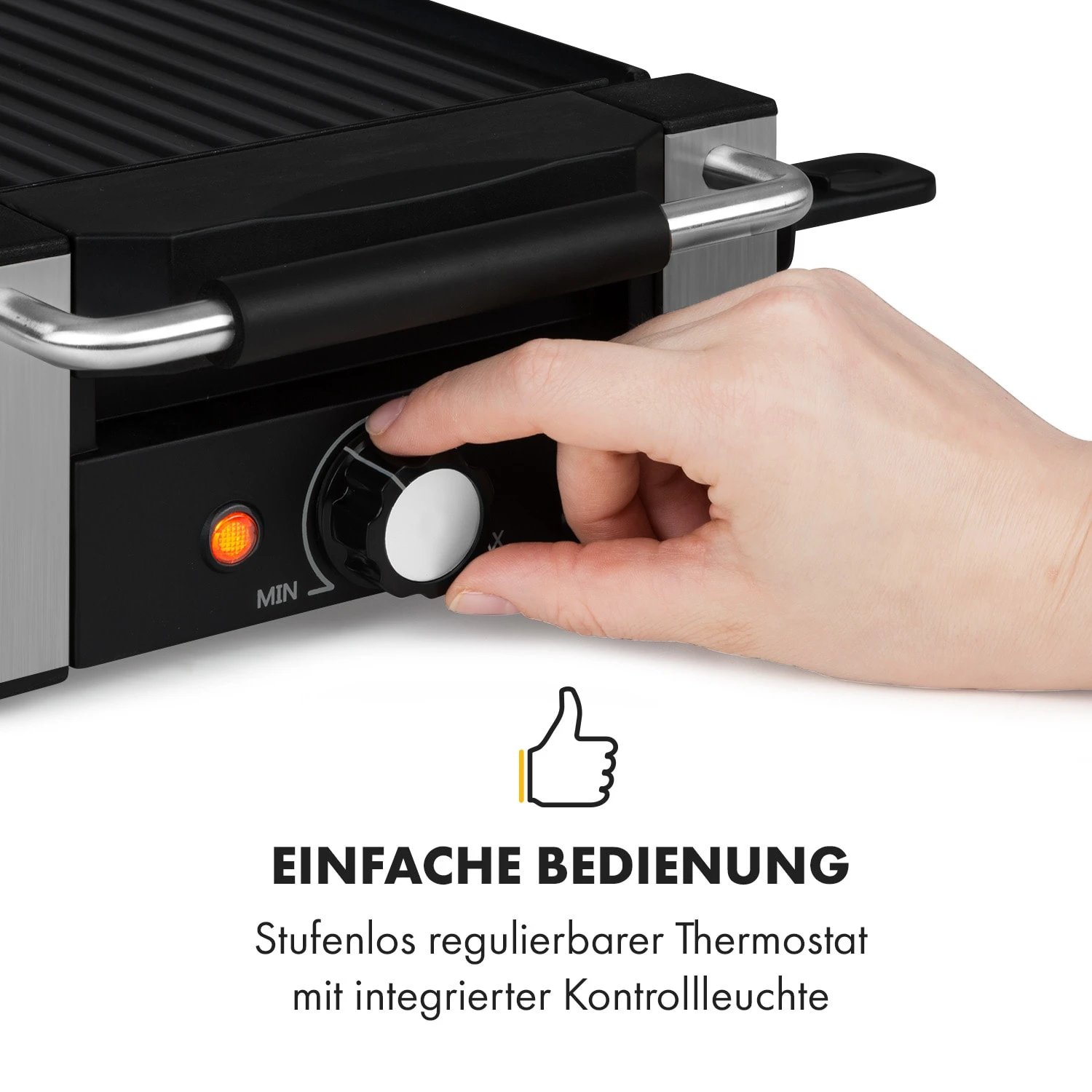 Bistecca Raclette 1200W Metall / Stein 8 Personen Kontroll-LED – Bild 7