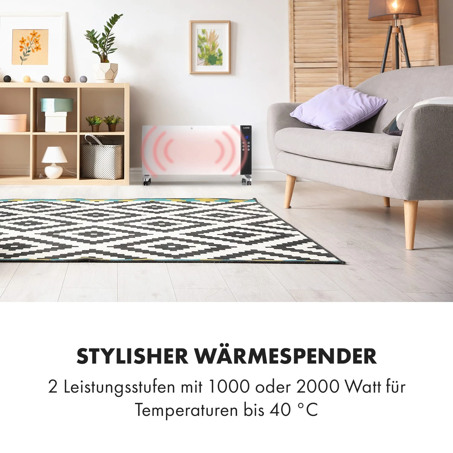 Lindholm Konvektionsheizgerät Thermostat Timer 2000W – Bild 2