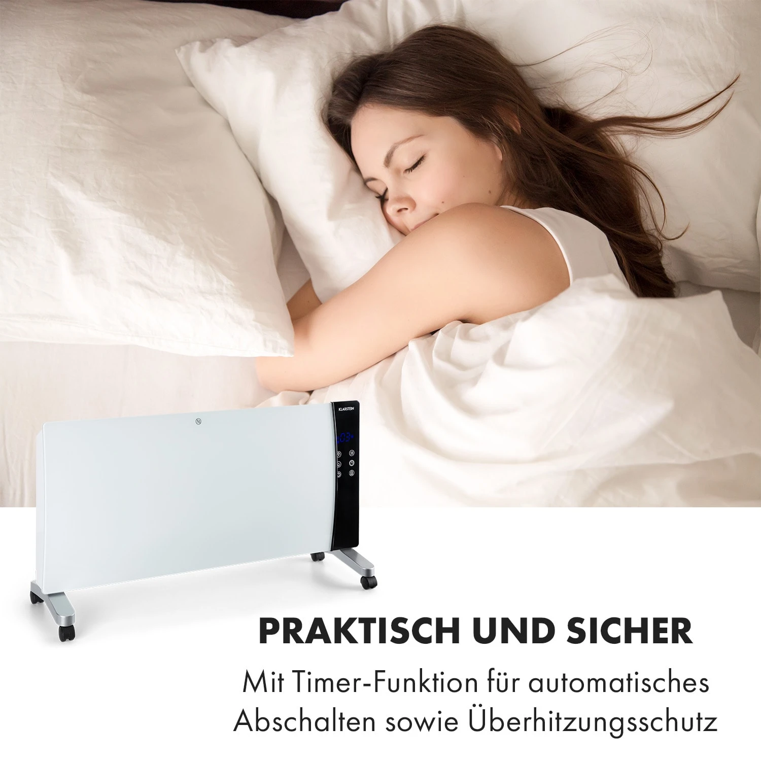 Lindholm Konvektionsheizgerät Thermostat Timer 2000W – Bild 5