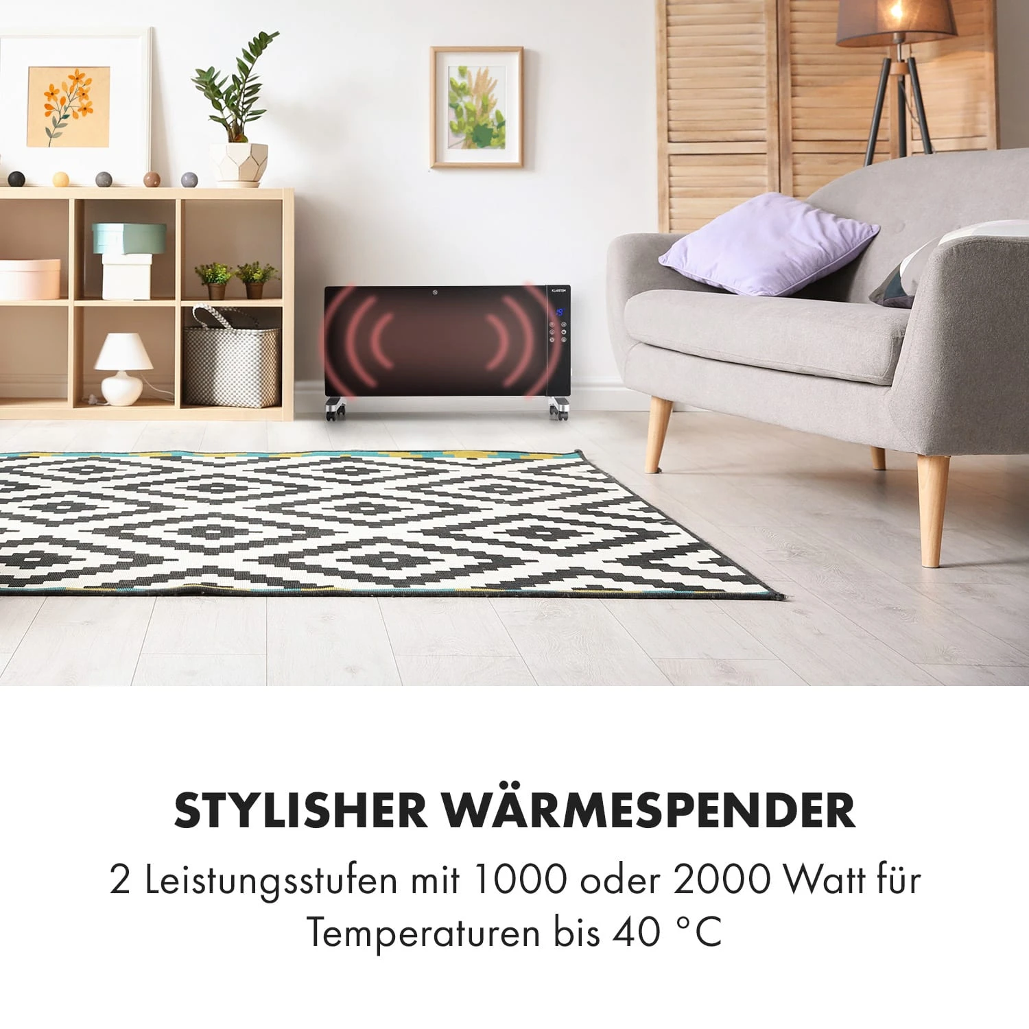 Lindholm Konvektionsheizgerät Thermostat Timer 2000W – Bild 2