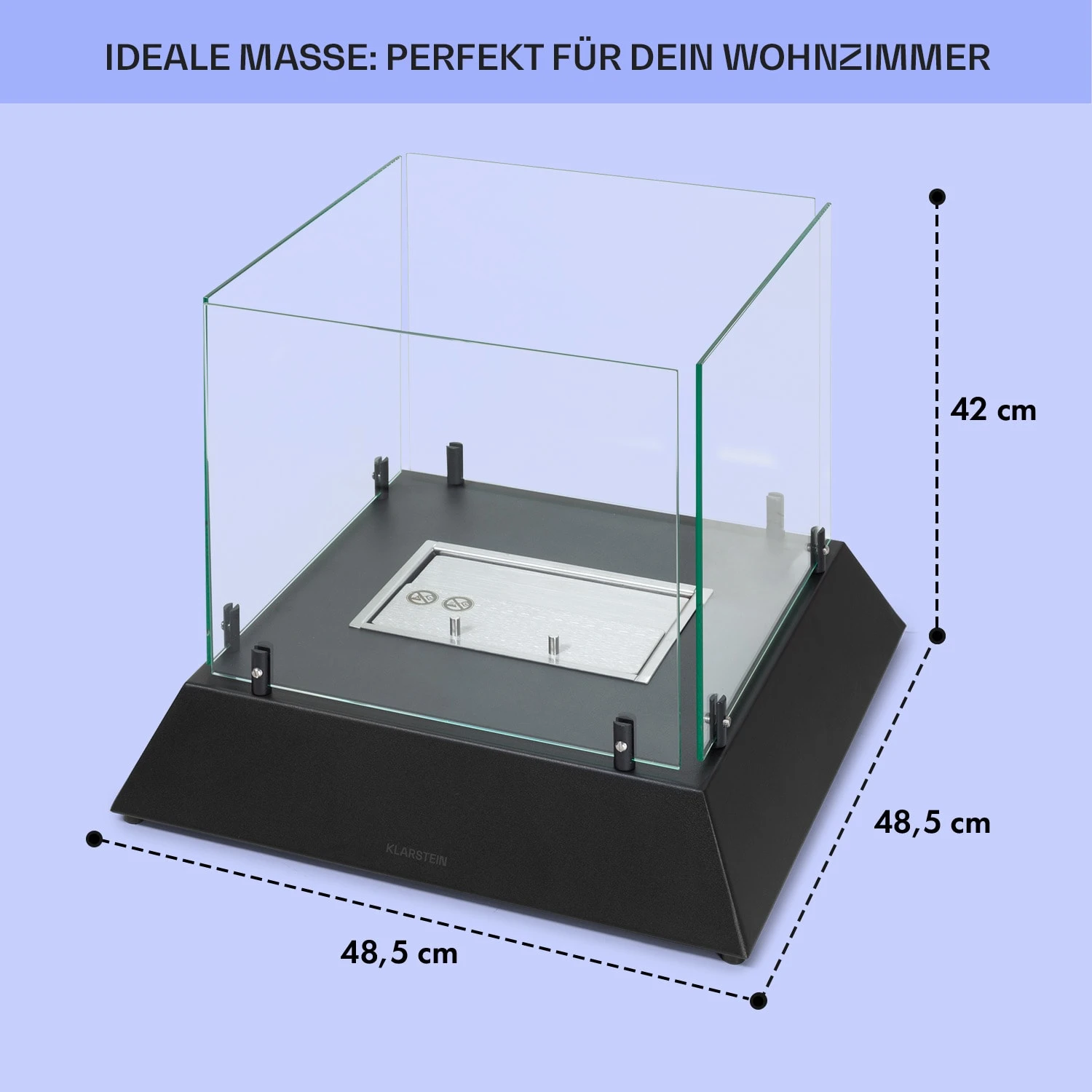 Phantasma Cubo Ethanol-Kamin Rauch- & Geruchlos Edelstahl-Brenner Sicherheitsglas – Bild 5