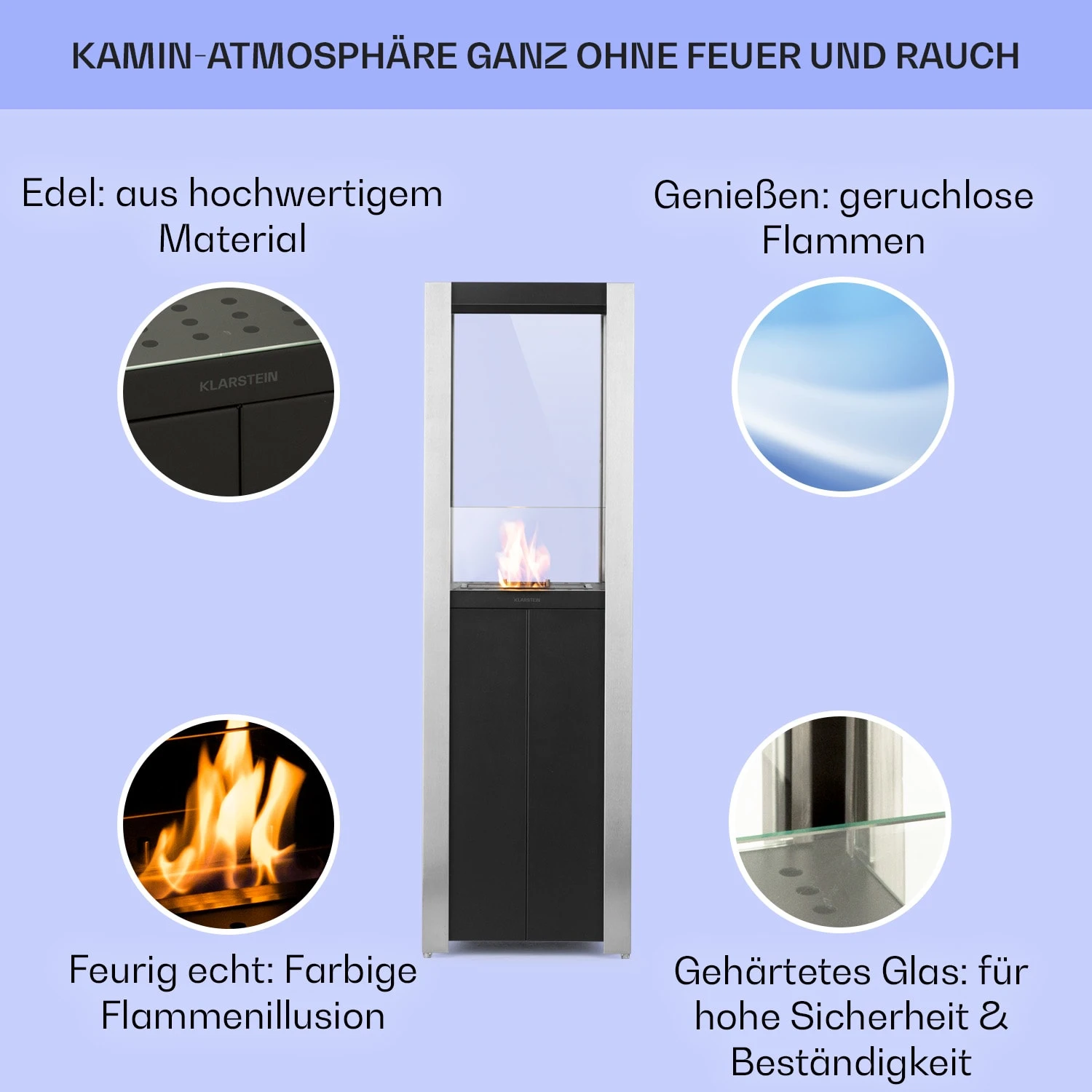Phantasma Pinar Ethanol-Kamin Rauch- & Geruchlos Bio-Ethanol – Bild 2