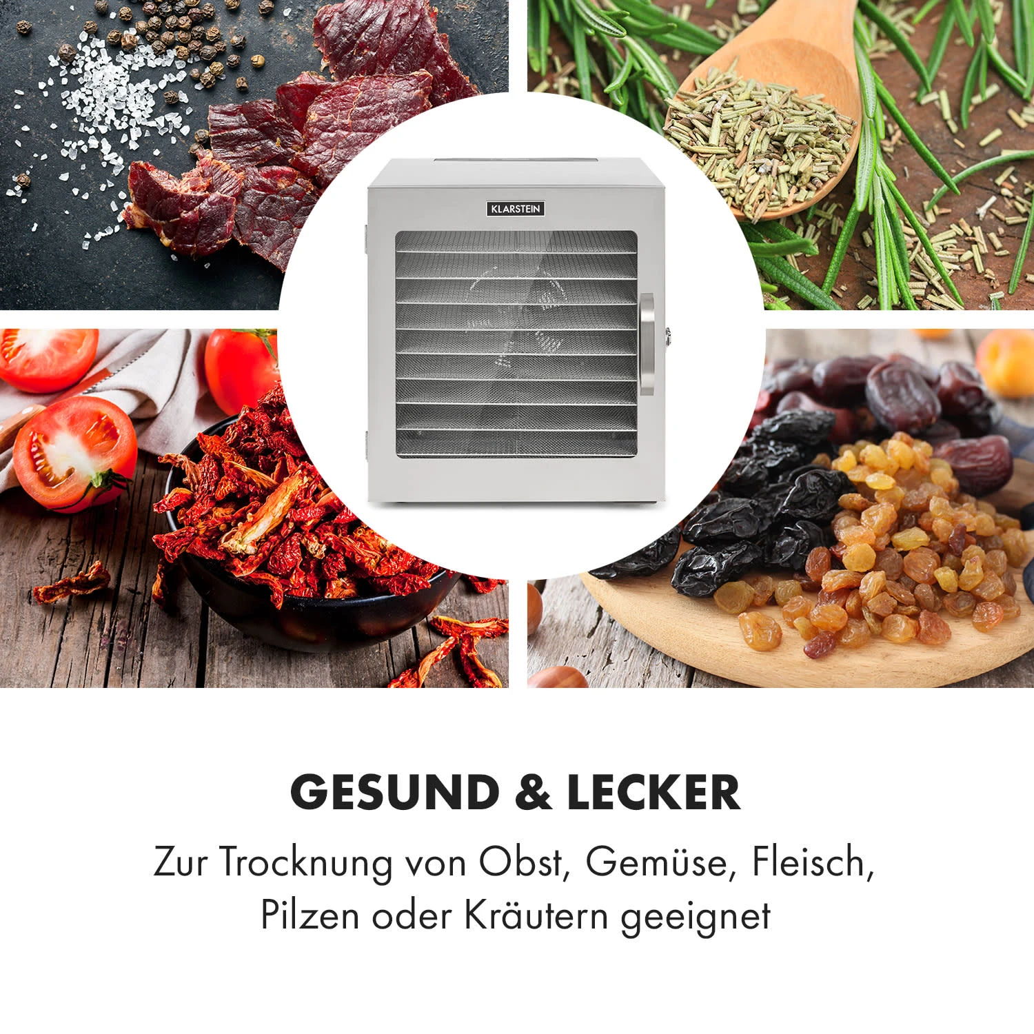 Captain Jerky 110 Dörrautomat 1000W 30-90 °C 24h-Timer Edelstahl – Bild 6