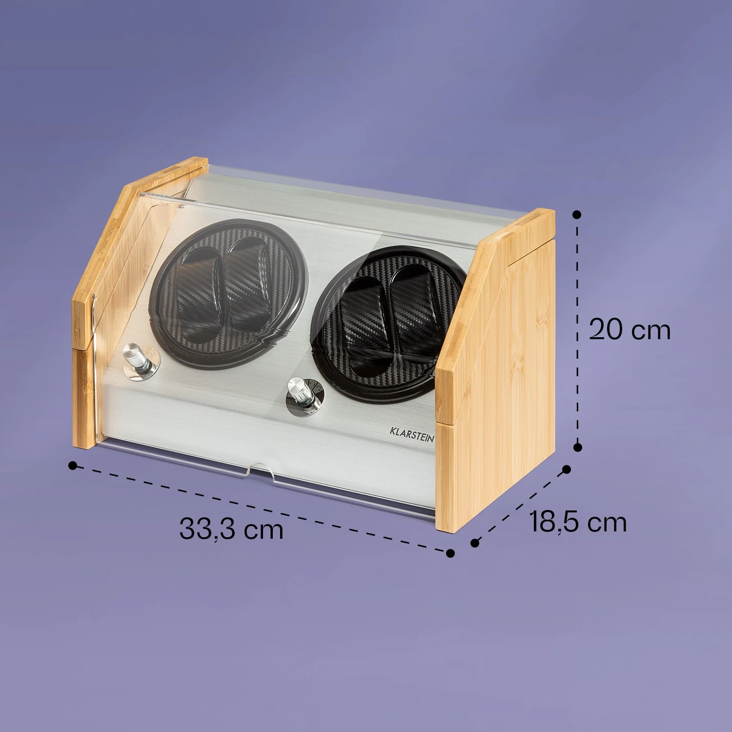 Garonne 4 Uhrenbeweger, 2 Drehteller, 4 Uhren, 3 Geschwindigkeiten, 4 Modi, Bambus – Bild 5