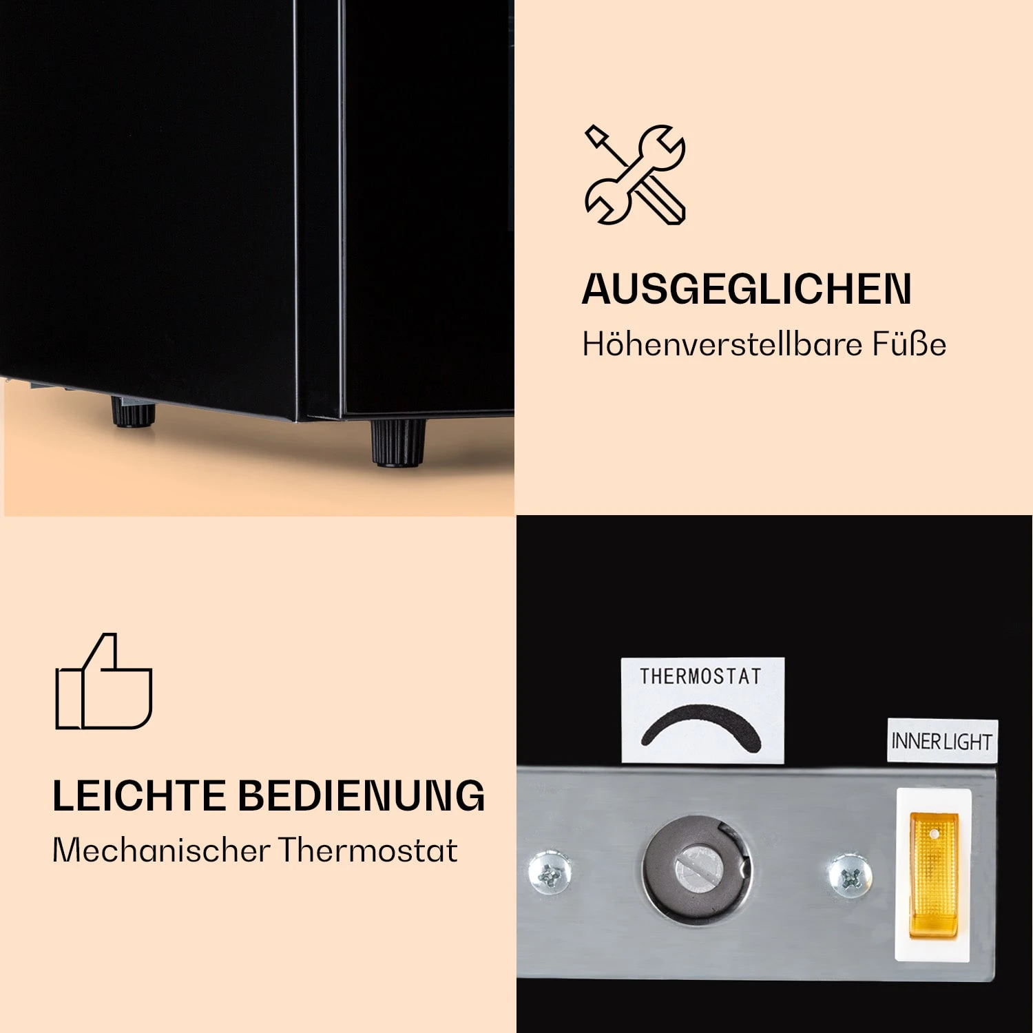 IceAge 88 Gefrierschrank 88 Liter EEK E 3 Etagen Thermostat Glasfront – Bild 5