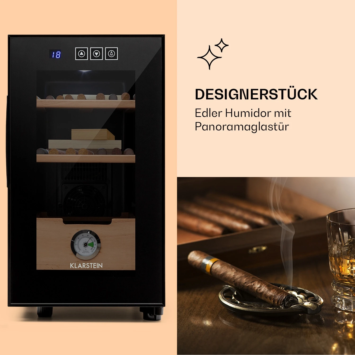 El Presidente 23 Humidor 45 W Touch Buchenholz 23L LED – Bild 3