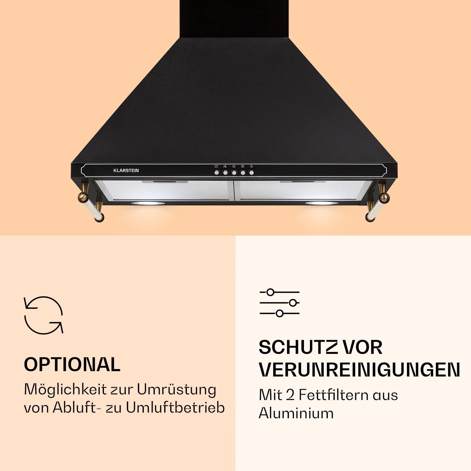 Victoria Dunstabzugshaube 60cm Retro-Design 644,5m³/h 2 LED-Lampen – Bild 5