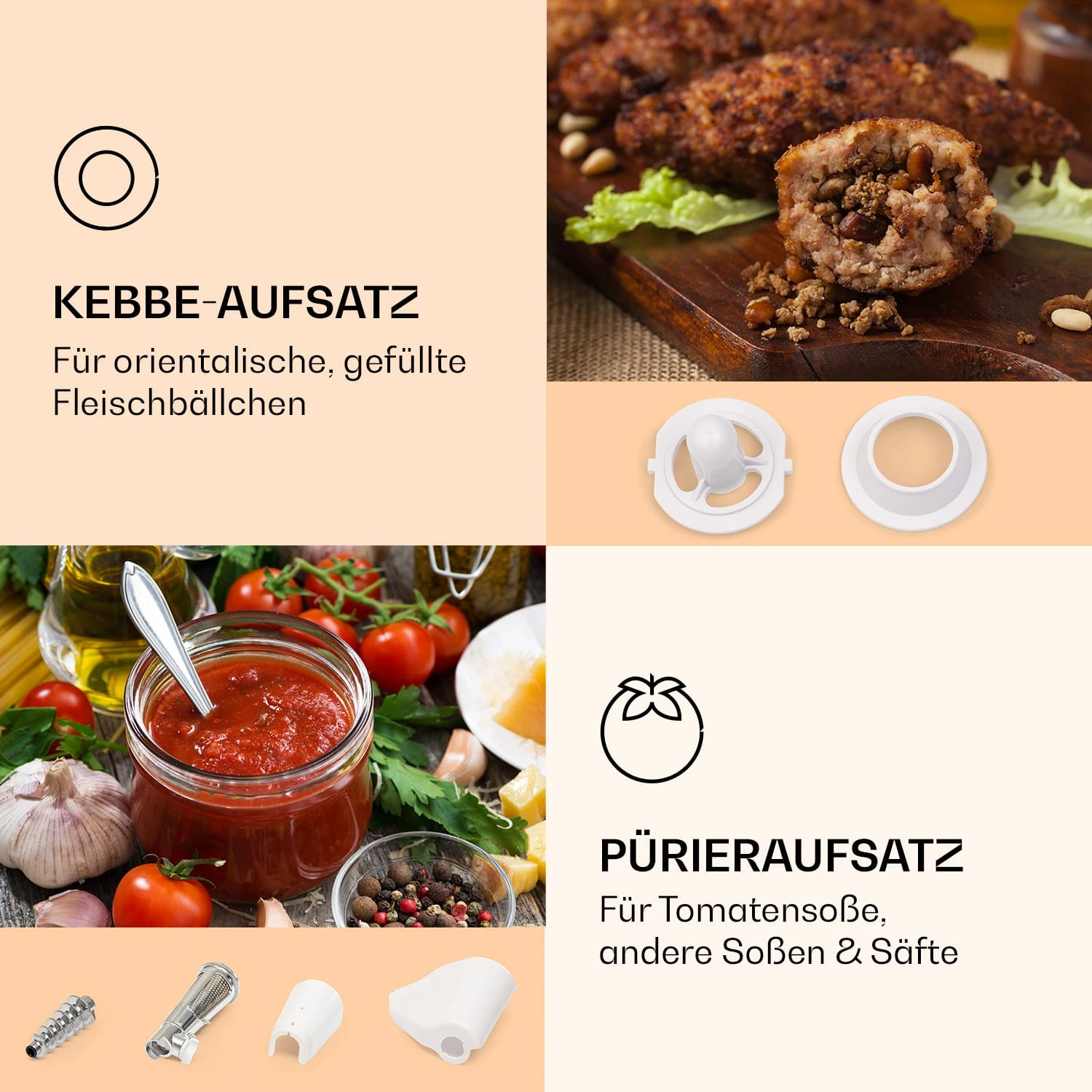 Mighty Mince Elektrischer Fleischwolf 500 - 1361 Watt 3 Lochscheiben – Bild 4