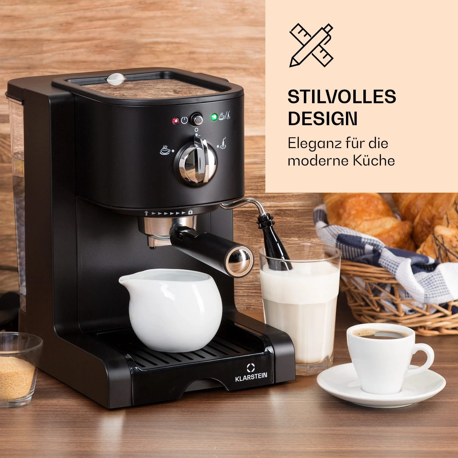 Passionata 20 Espressomaschine 20 Bar 6 Tassen 1,25 Liter Milchschaum – Bild 2