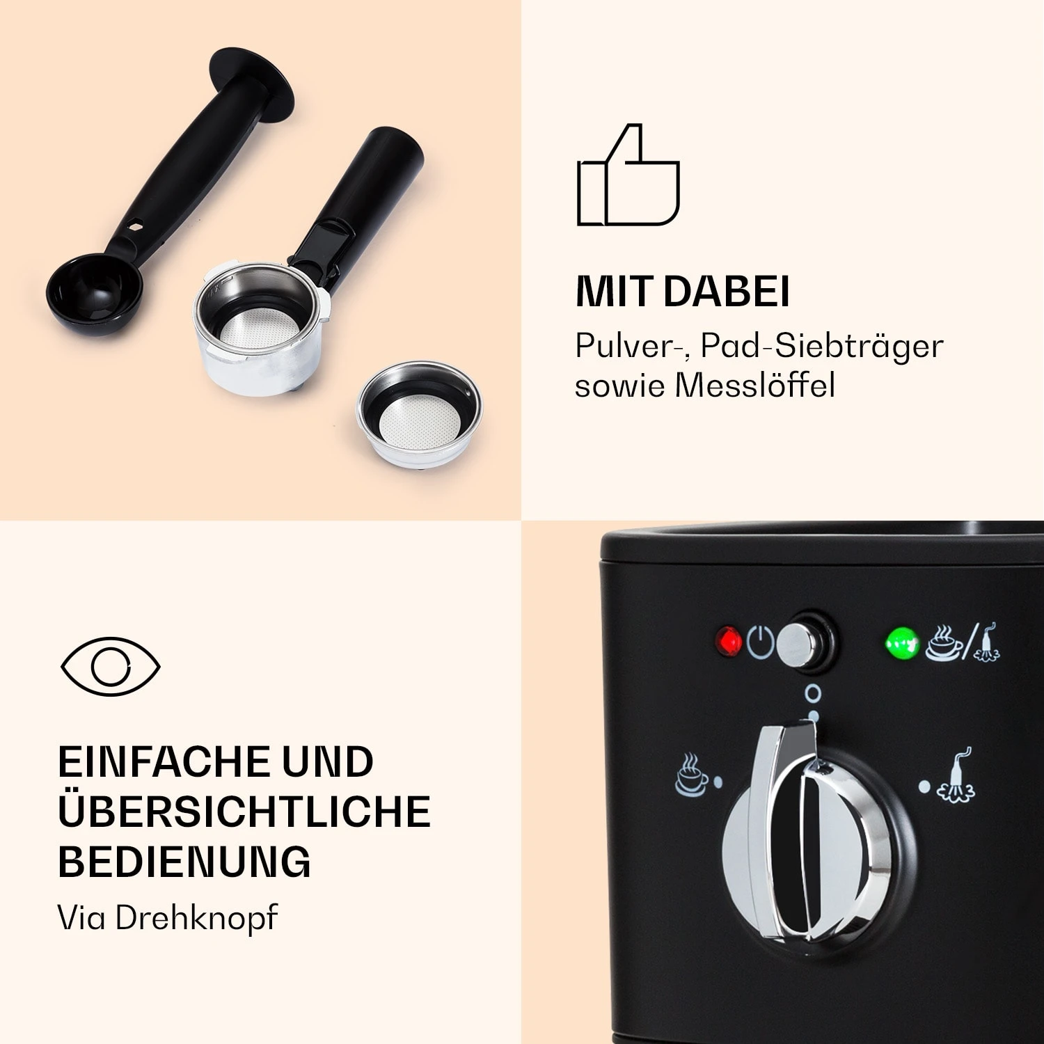Passionata 20 Espressomaschine 20 Bar 6 Tassen 1,25 Liter Milchschaum – Bild 6