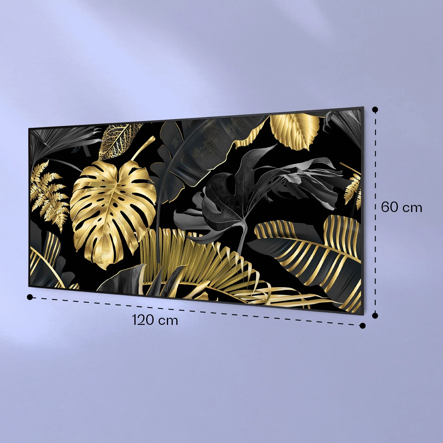 Wonderwall Air Art Smart Infrarotheizung Schwarzes Blatt 120x60cm 700W – Bild 7