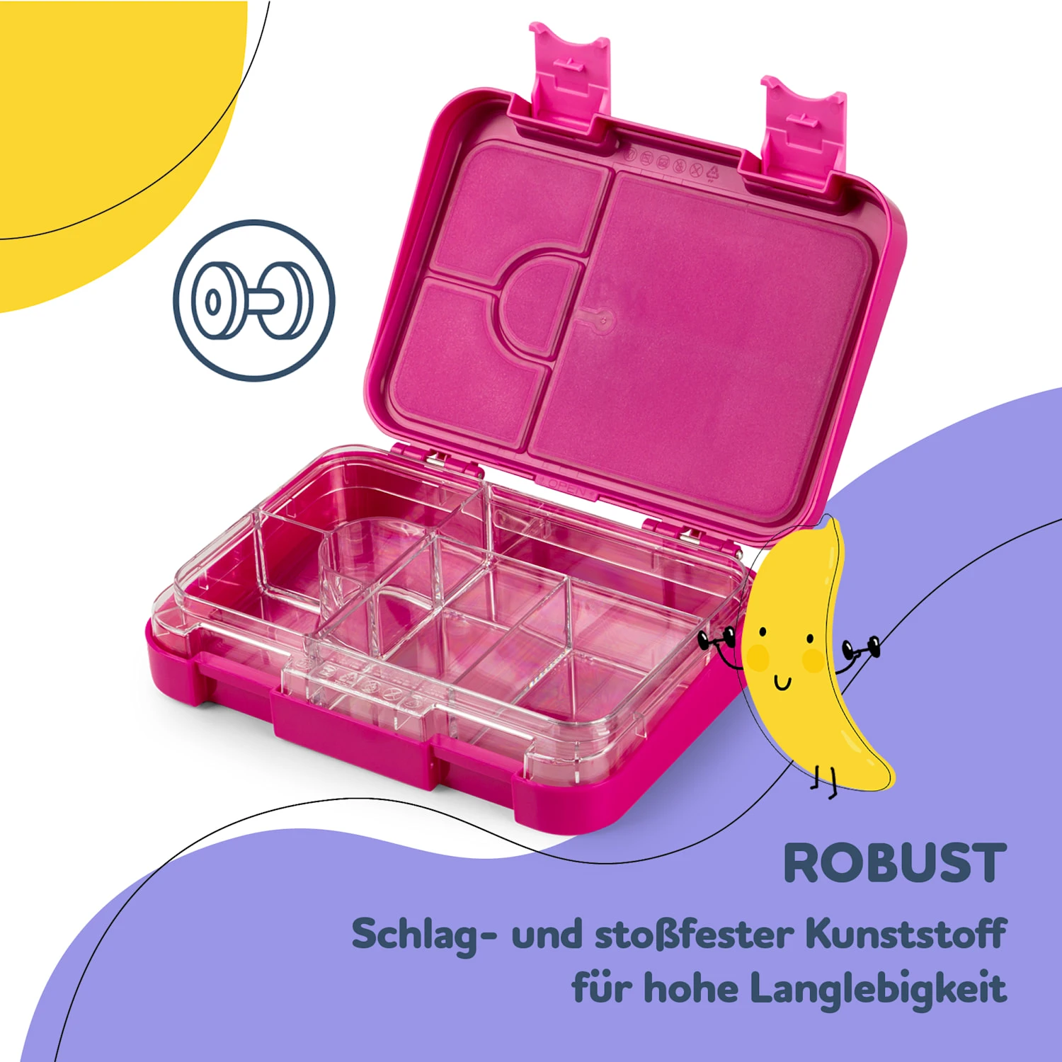 Schmatzfatz Junior Lunchbox 6 Fächer 21,3 X 15 X 4,5 Cm (BxHxT) – Bild 6
