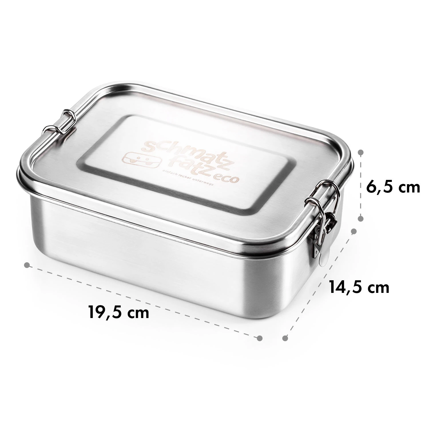 Schmatzfatz Eco Lunchbox 1200ml 19,5 X 14,5 X 6,5 Cm (BxHxT) Edelstahl – Bild 6