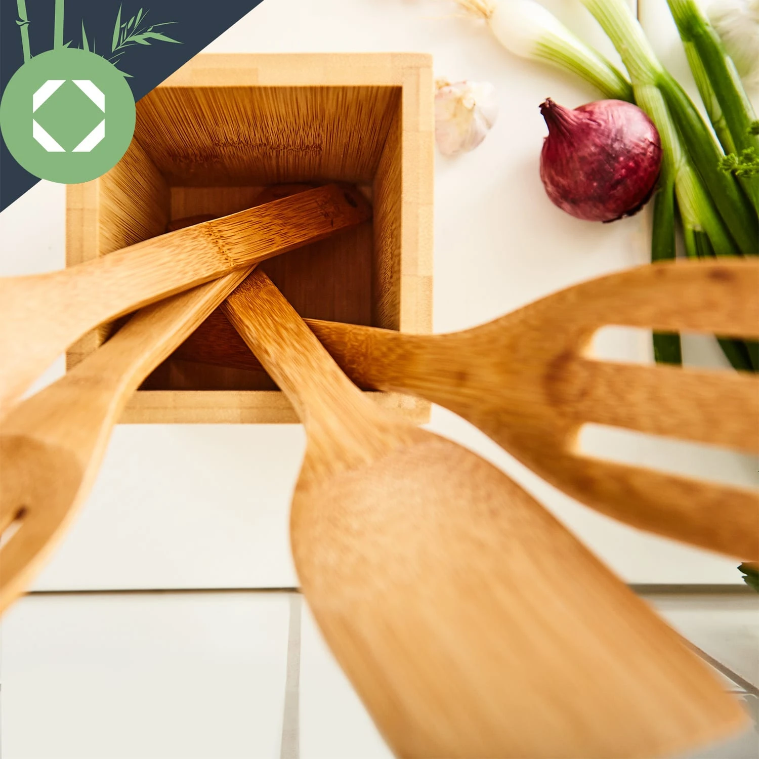 Kochlöffelset Mit Aufbewahrungsbox 6er Set Nachhaltig Leicht Bambus – Bild 5