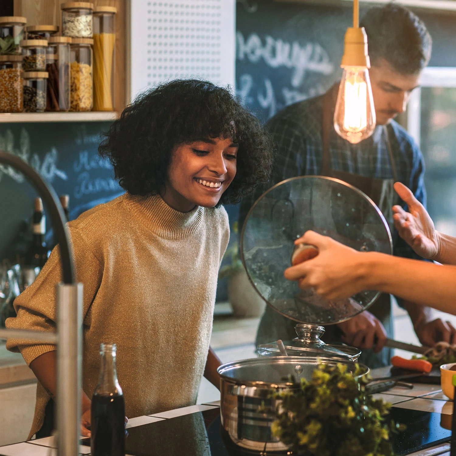 Stapelglas Mit Bambusdeckel 1700 Ml Stapelbar Luftdicht – Bild 2