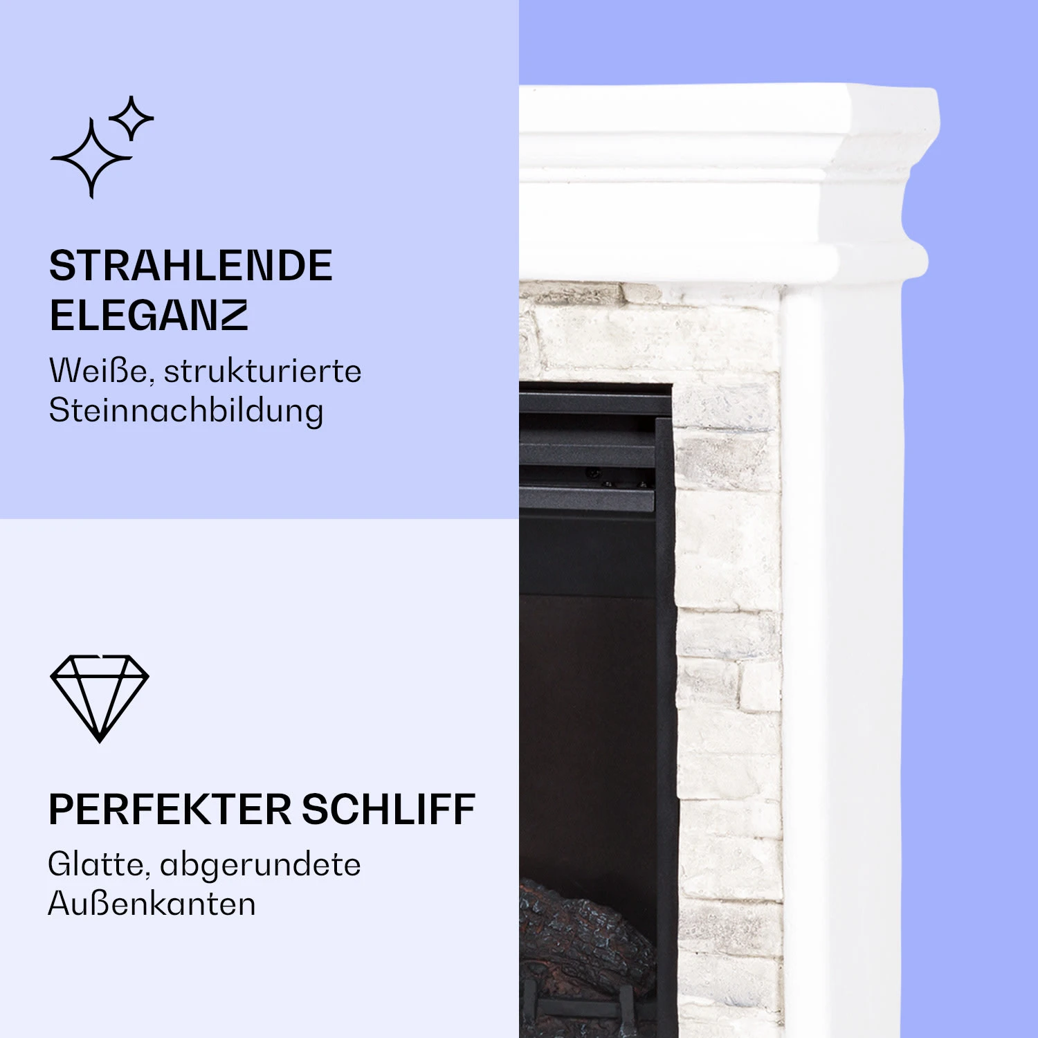 Nevis Peak Elektrischer Kamin 1800 W Heizfunktion 10 Bis 30 °C Fernbedienung – Bild 3