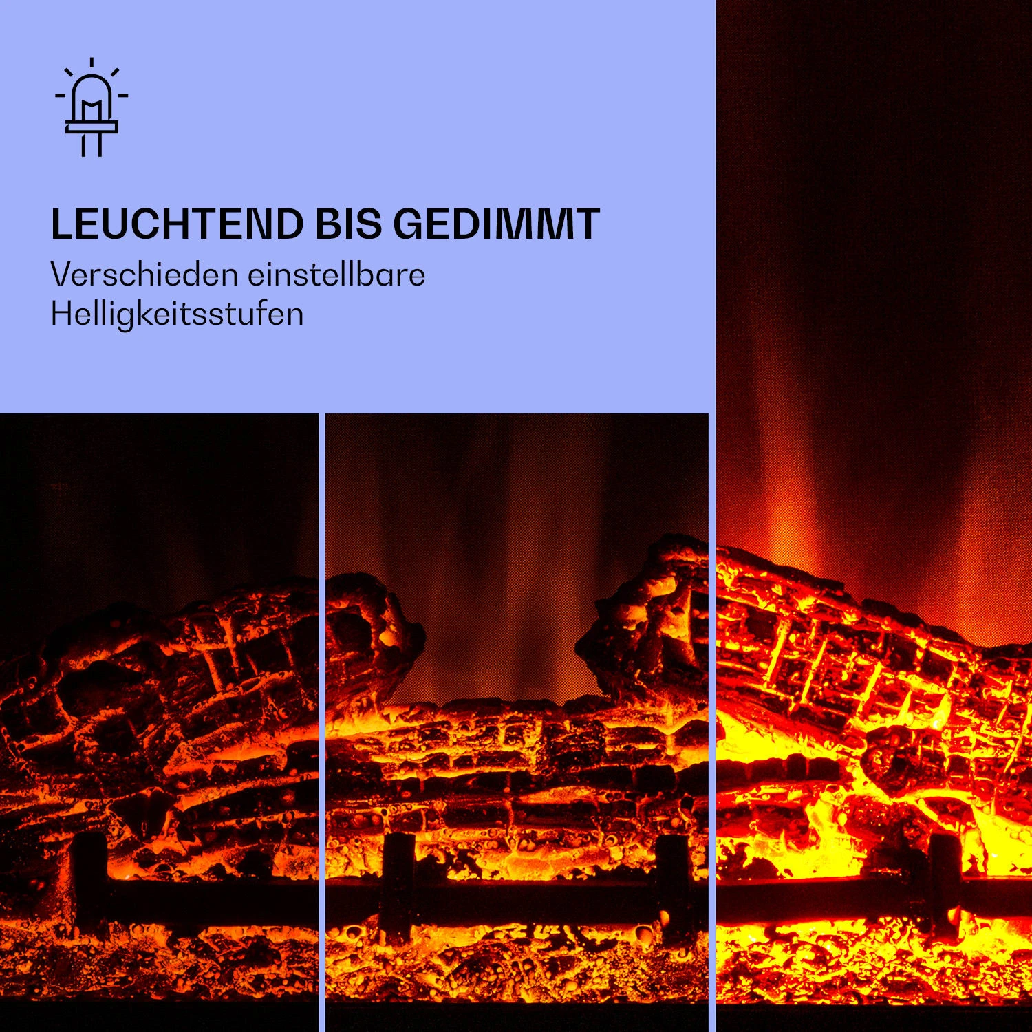 Nevis Peak Elektrischer Kamin 1800 W Heizfunktion 10 Bis 30 °C Fernbedienung – Bild 5