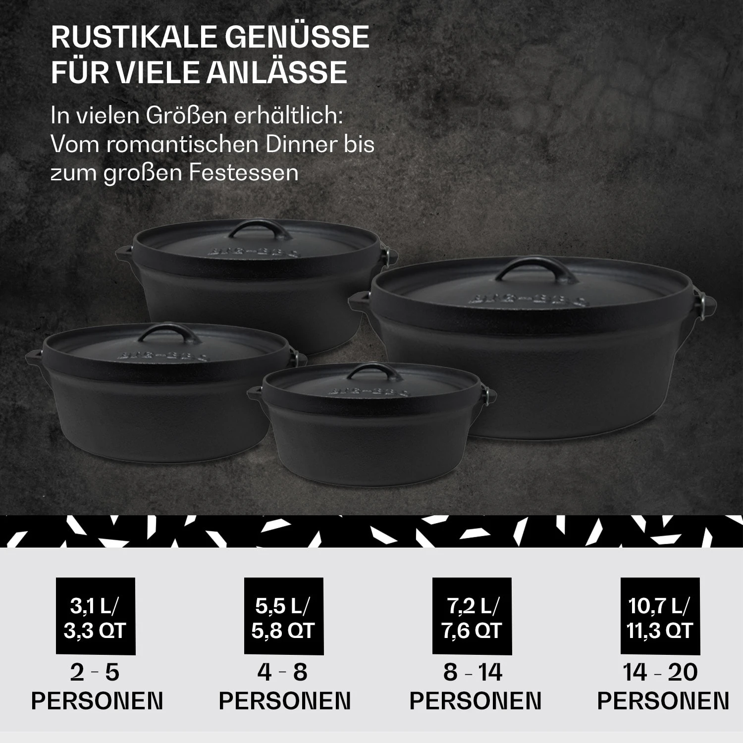 Galloway Dutch Oven 9.0 BBQ-Topf Gusseisen Größe L / 9 Qt – Bild 6