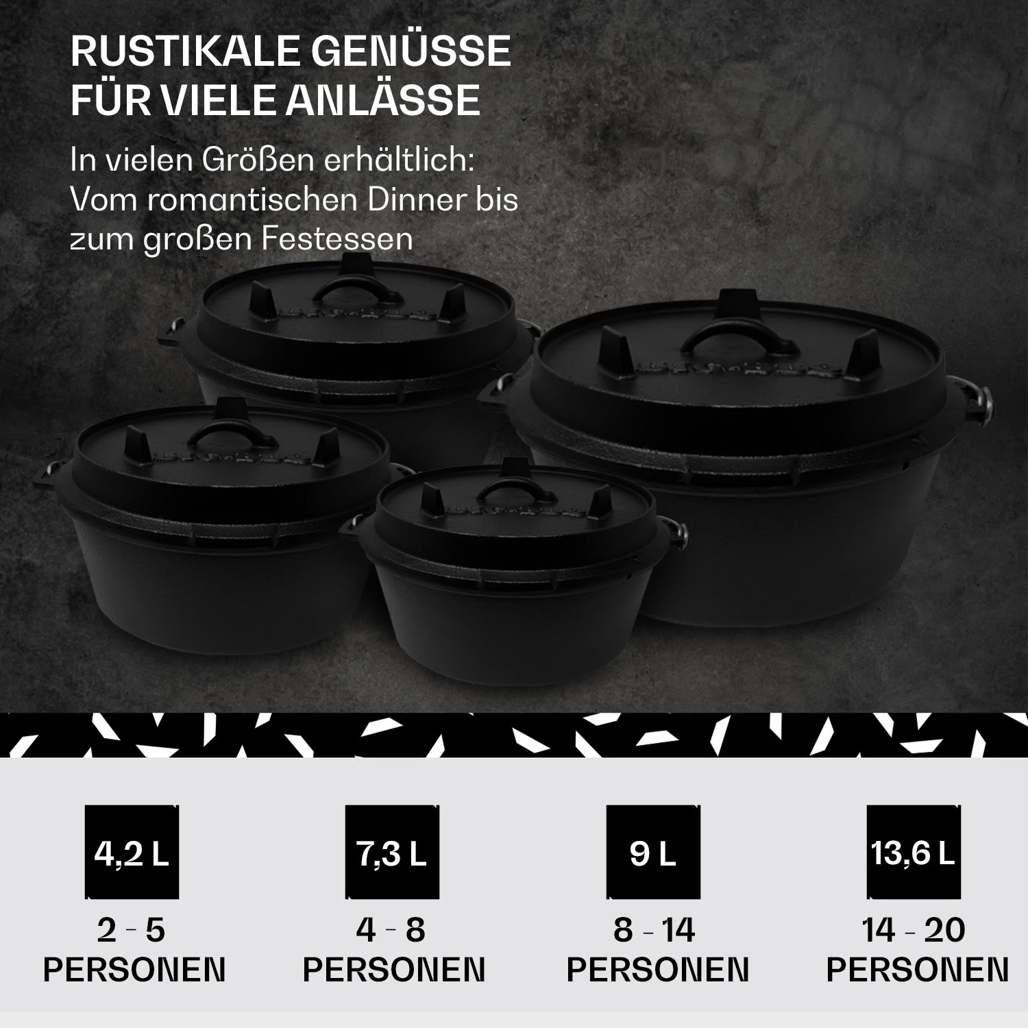 Guernsey Premium Dutch Oven 6.0 BBQ-Topf Gusseisen Größe M / 6 Qt – Bild 6