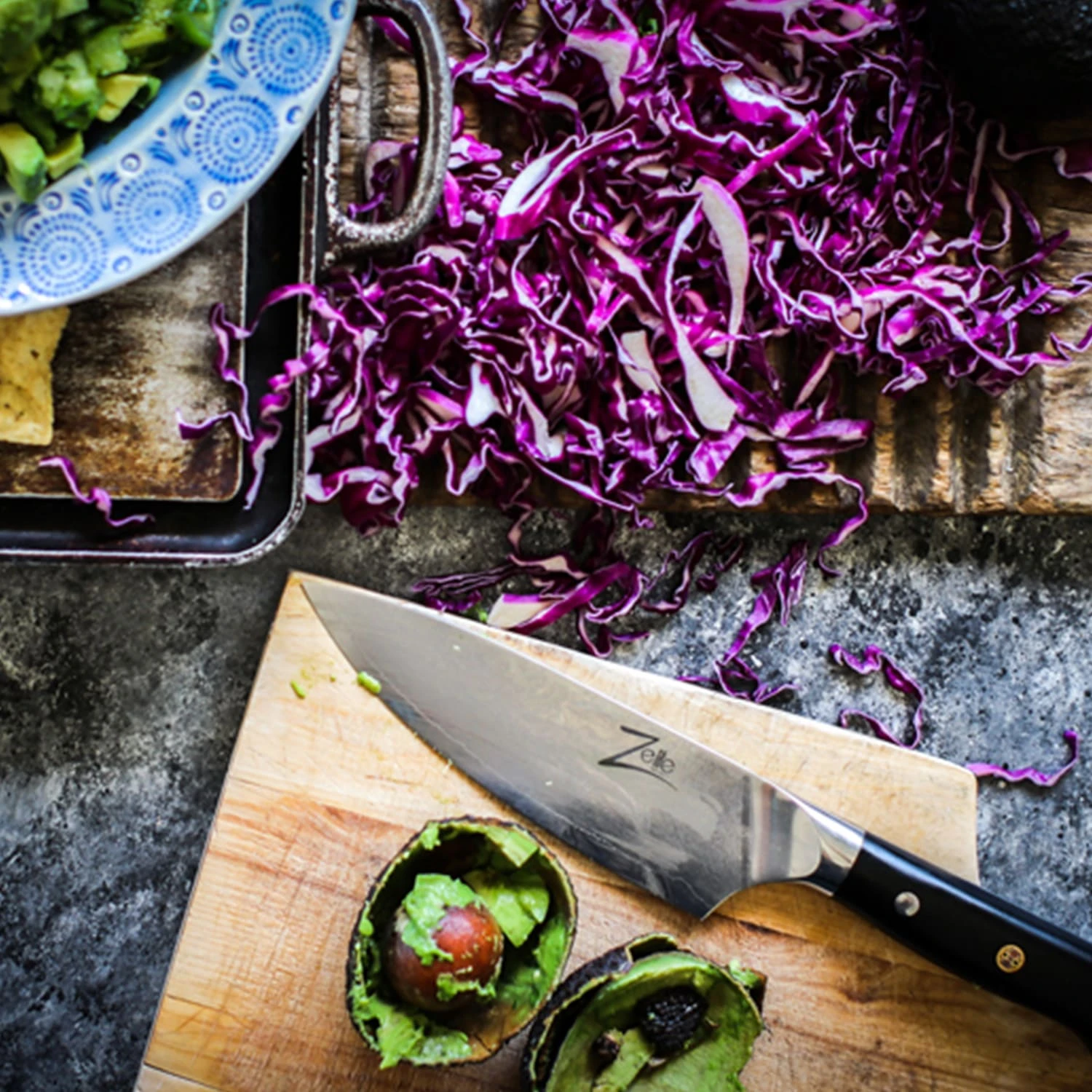 Alpha-Royal Japanese Serie 6" Chefkochmesser Damaszener-Stahl – Bild 4