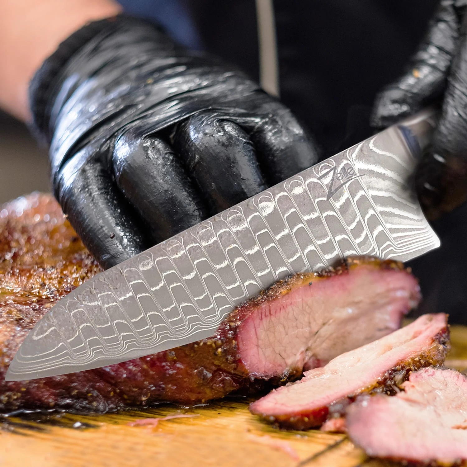 Infinity Wave 8" Kochmesser 61 HRC Damaszenerstahl – Bild 3