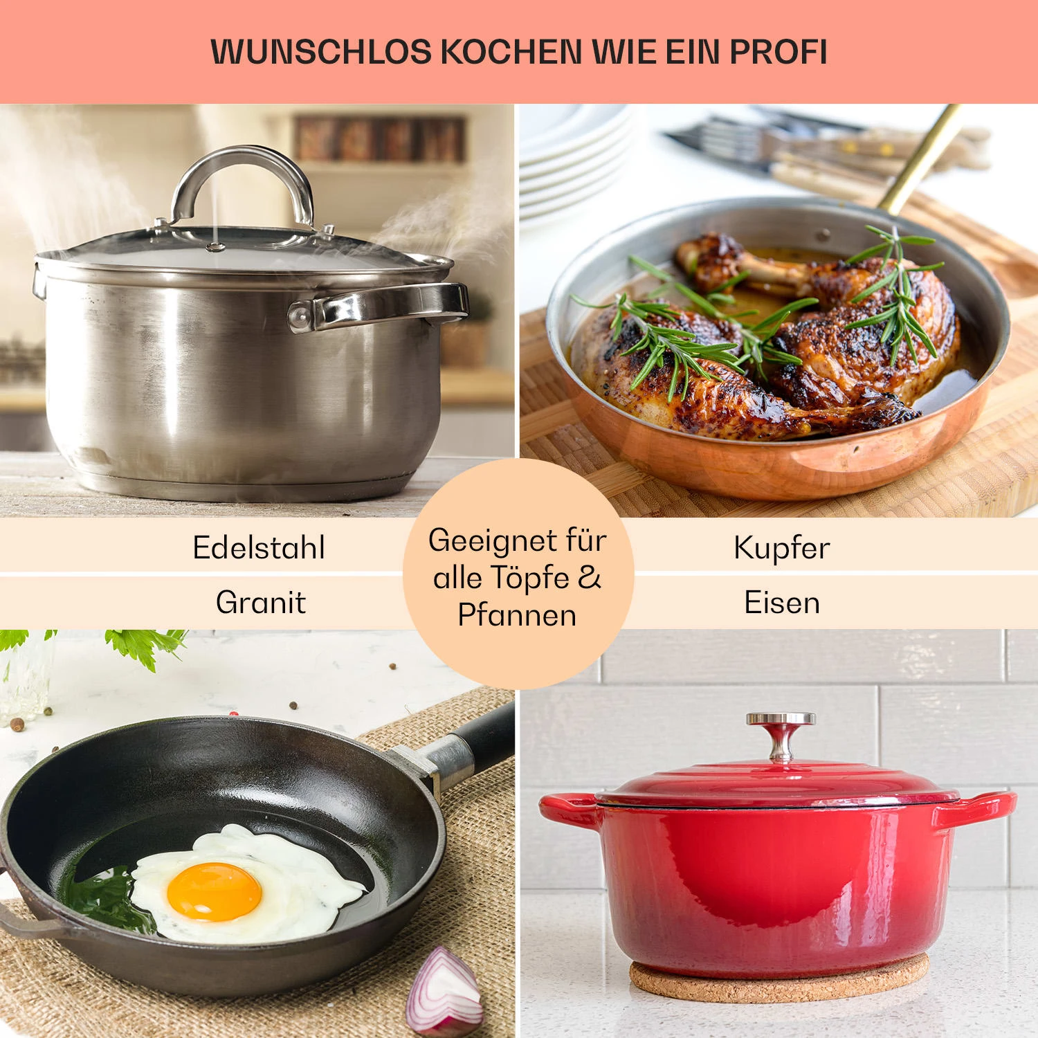 Trifecta 3 Gaskochfeld 3-flammig Gusseisen Glaskeramik – Bild 8