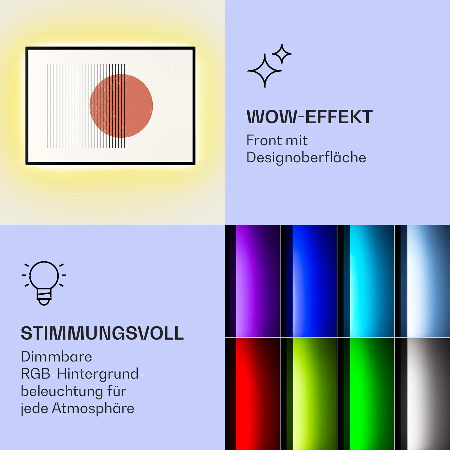 Mojave 750 Smart 2-in-1 Heizgerät Infrarot Konvektor 85x60cm 750W RGB-Licht – Bild 3