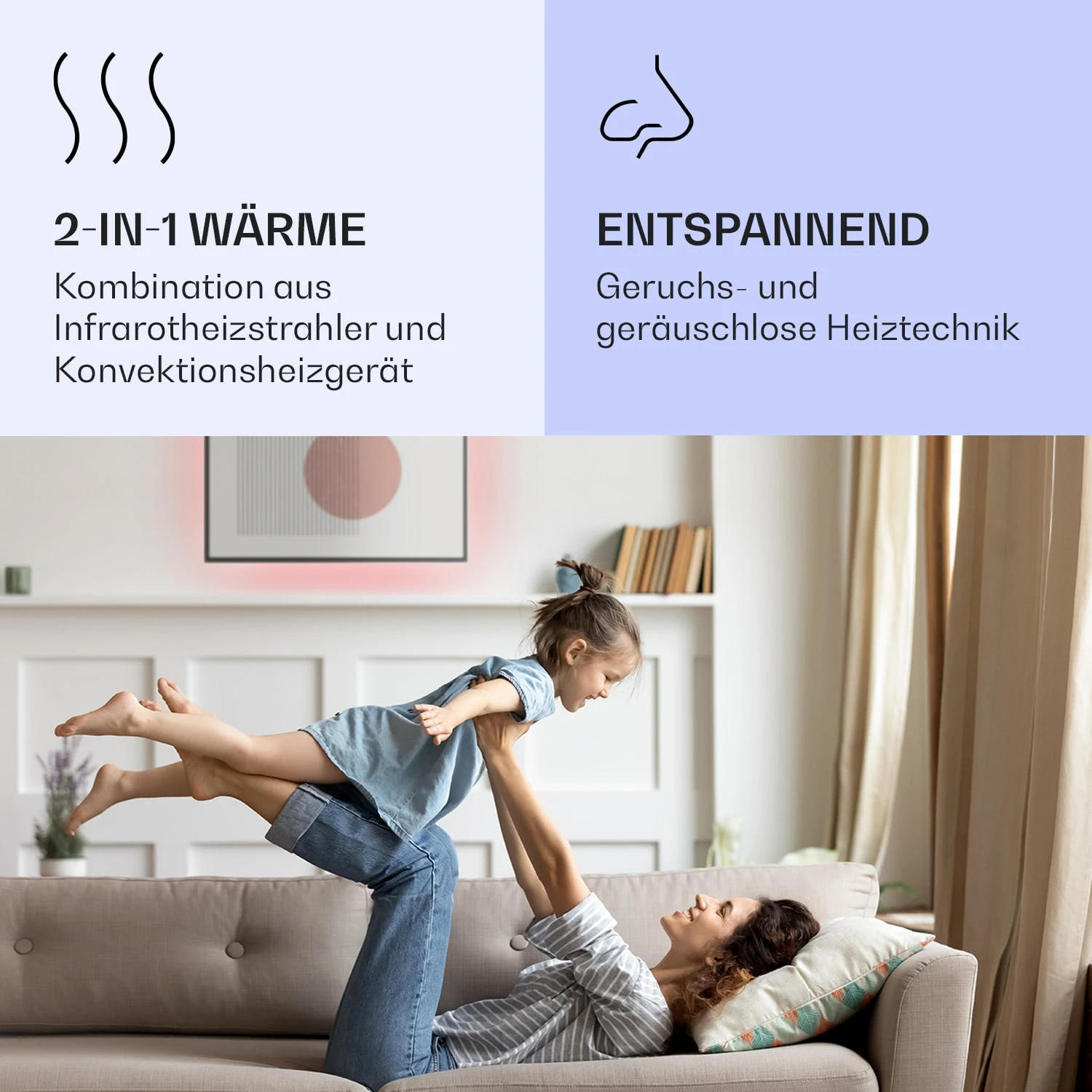 Mojave 750 Smart 2-in-1 Heizgerät Infrarot Konvektor 85x60cm 750W RGB-Licht – Bild 4