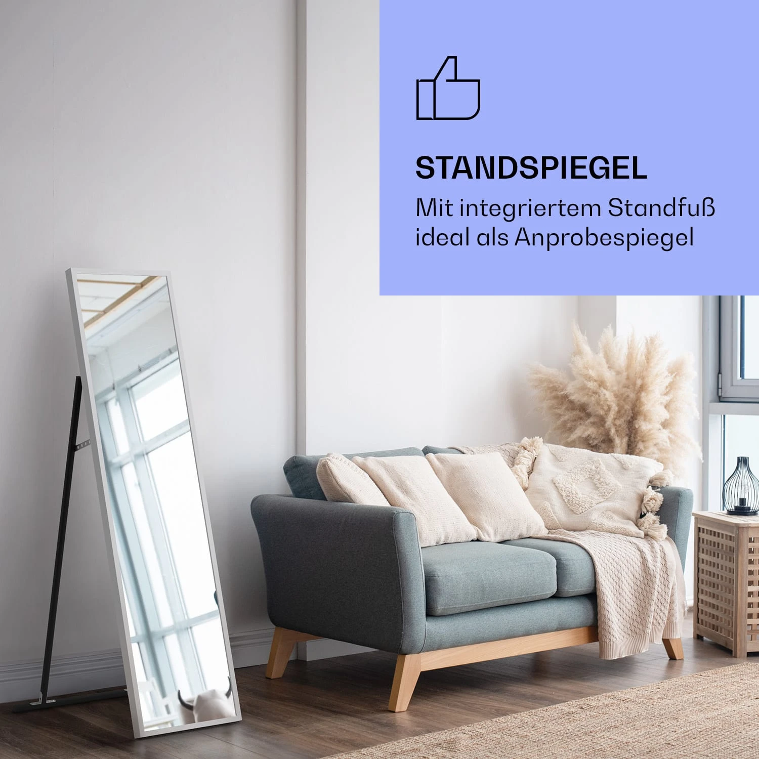 La Palma 900 Smart Infrarotstrahler Konvektor 40x160cm 900W Spiegel Standfuß – Bild 2