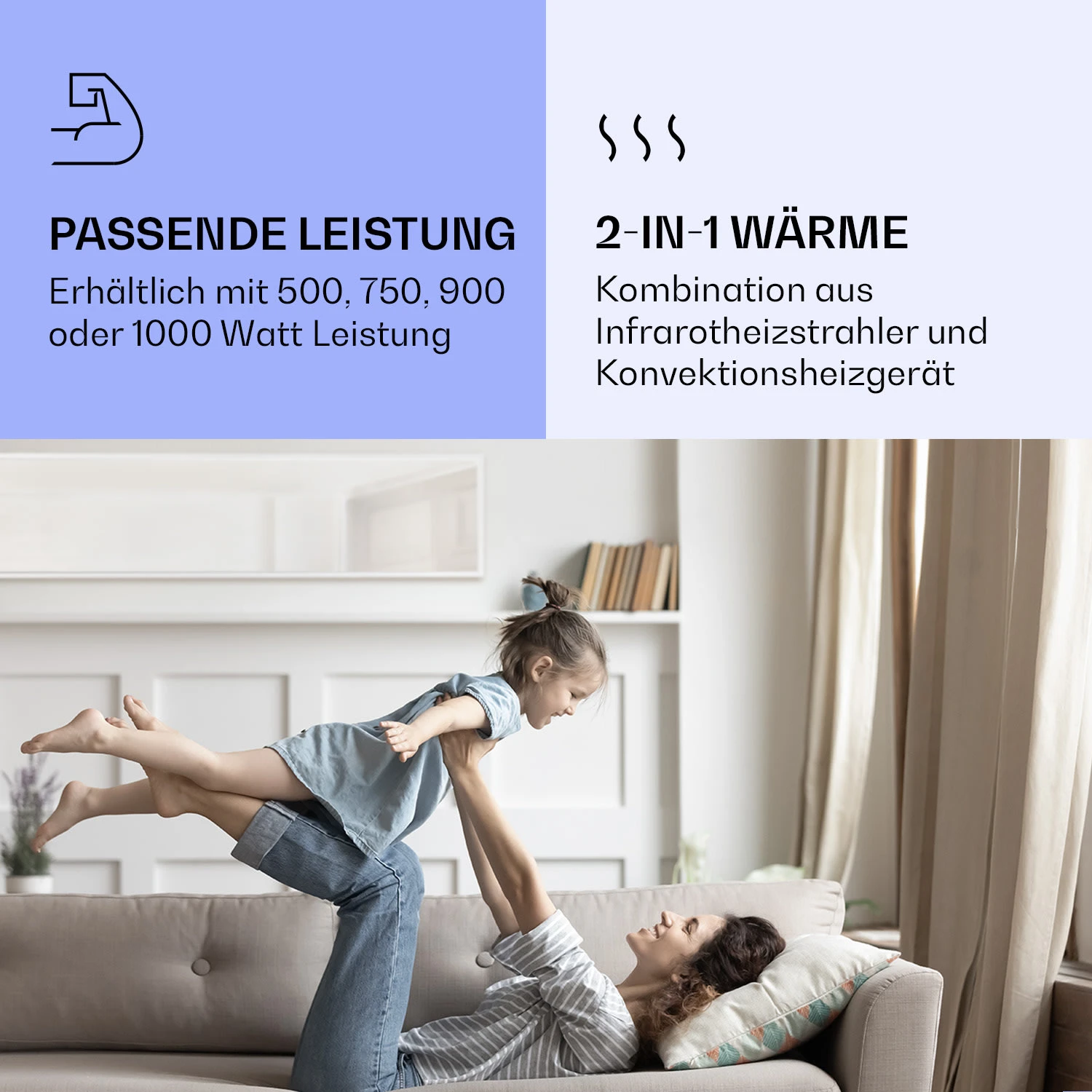 La Palma 900 Smart Infrarotstrahler Konvektor 40x160cm 900W Spiegel Standfuß – Bild 5