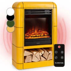 Dukono Elektrokamin 1800 W LED-Flammen Heizlüfter Timer Holzfach