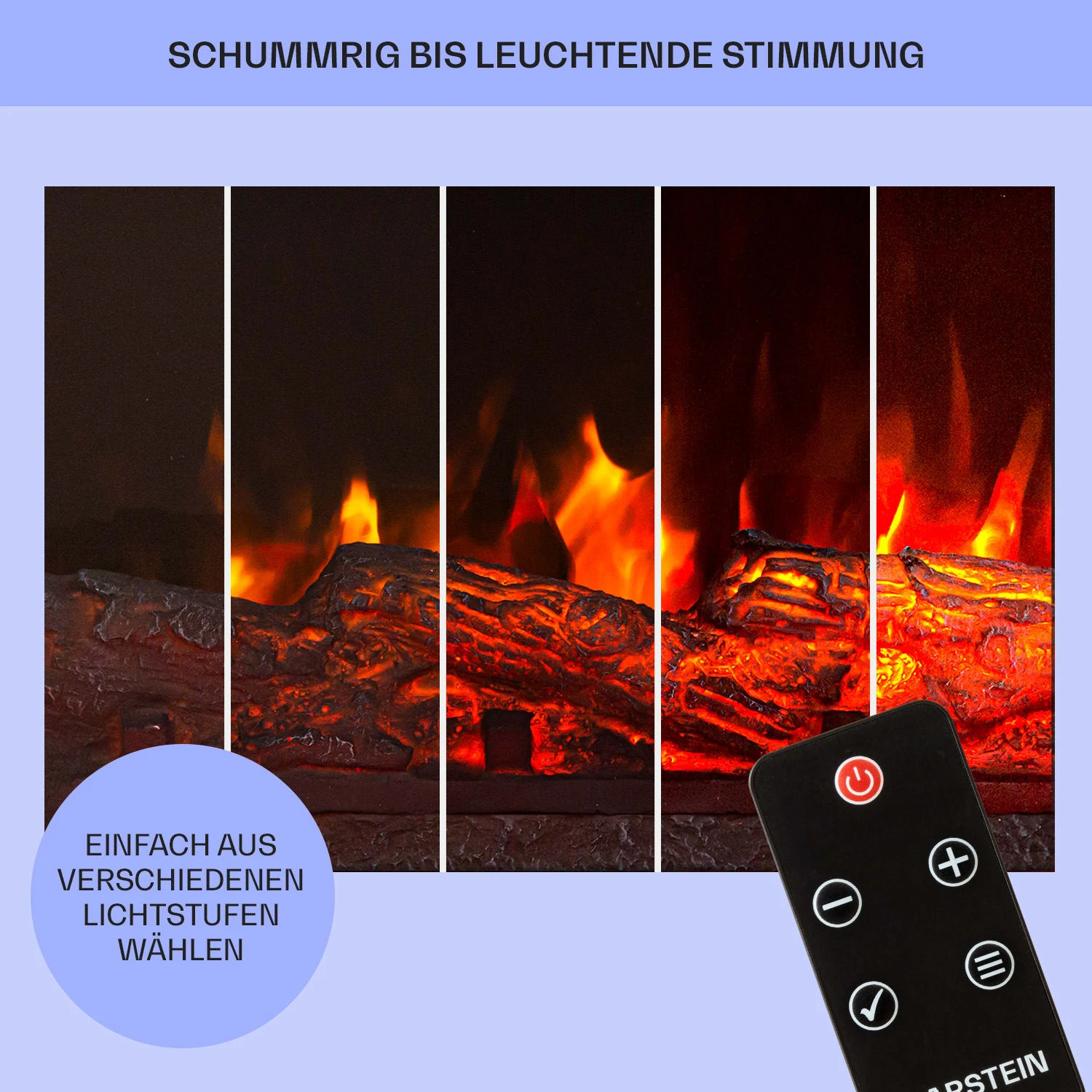 Dukono Elektrokamin 1800 W LED-Flammen Heizlüfter Timer Holzfach – Bild 8
