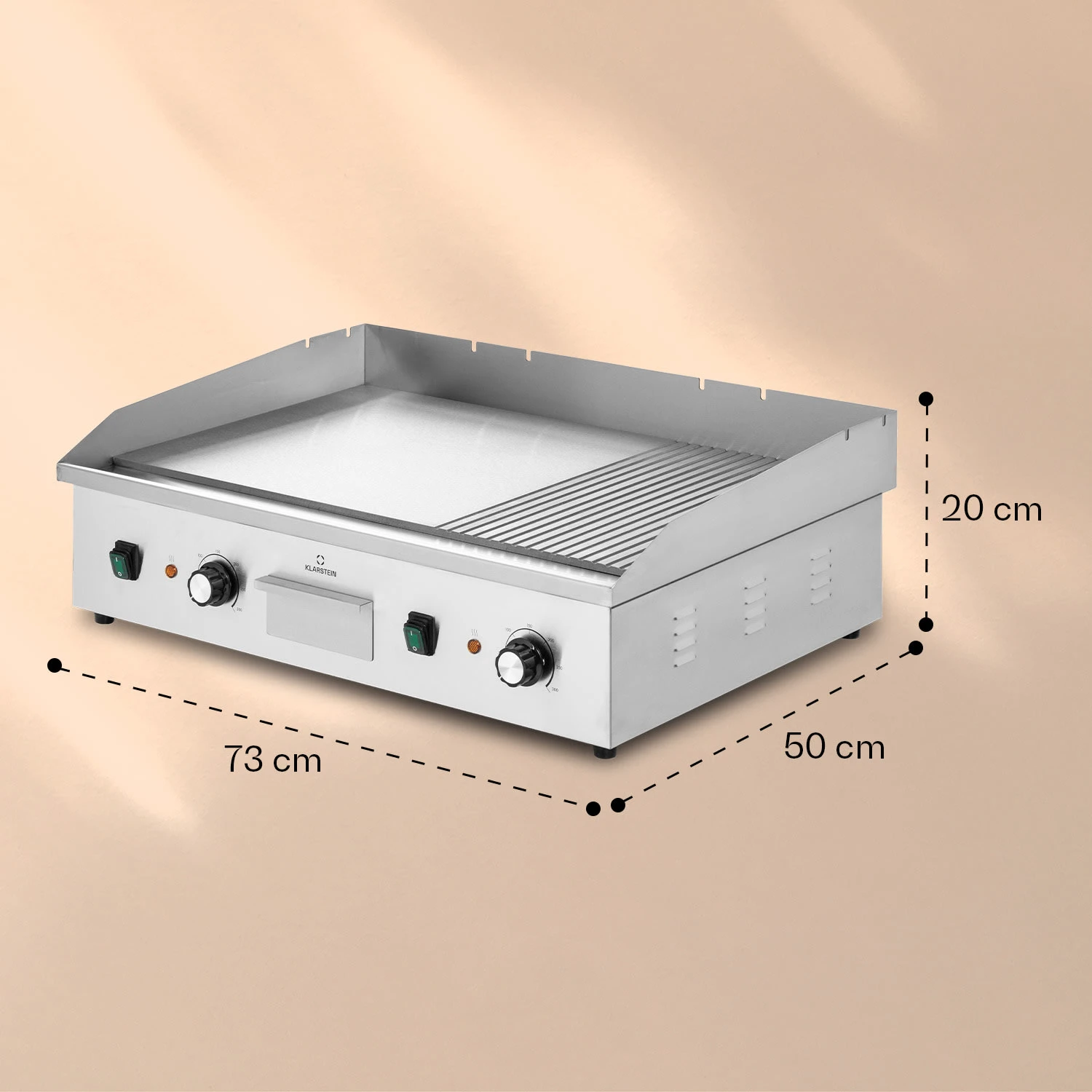 Grillmeile 4400 Elektrogrill Plancha 2x2200W Grillplatte Edelstahl – Bild 8