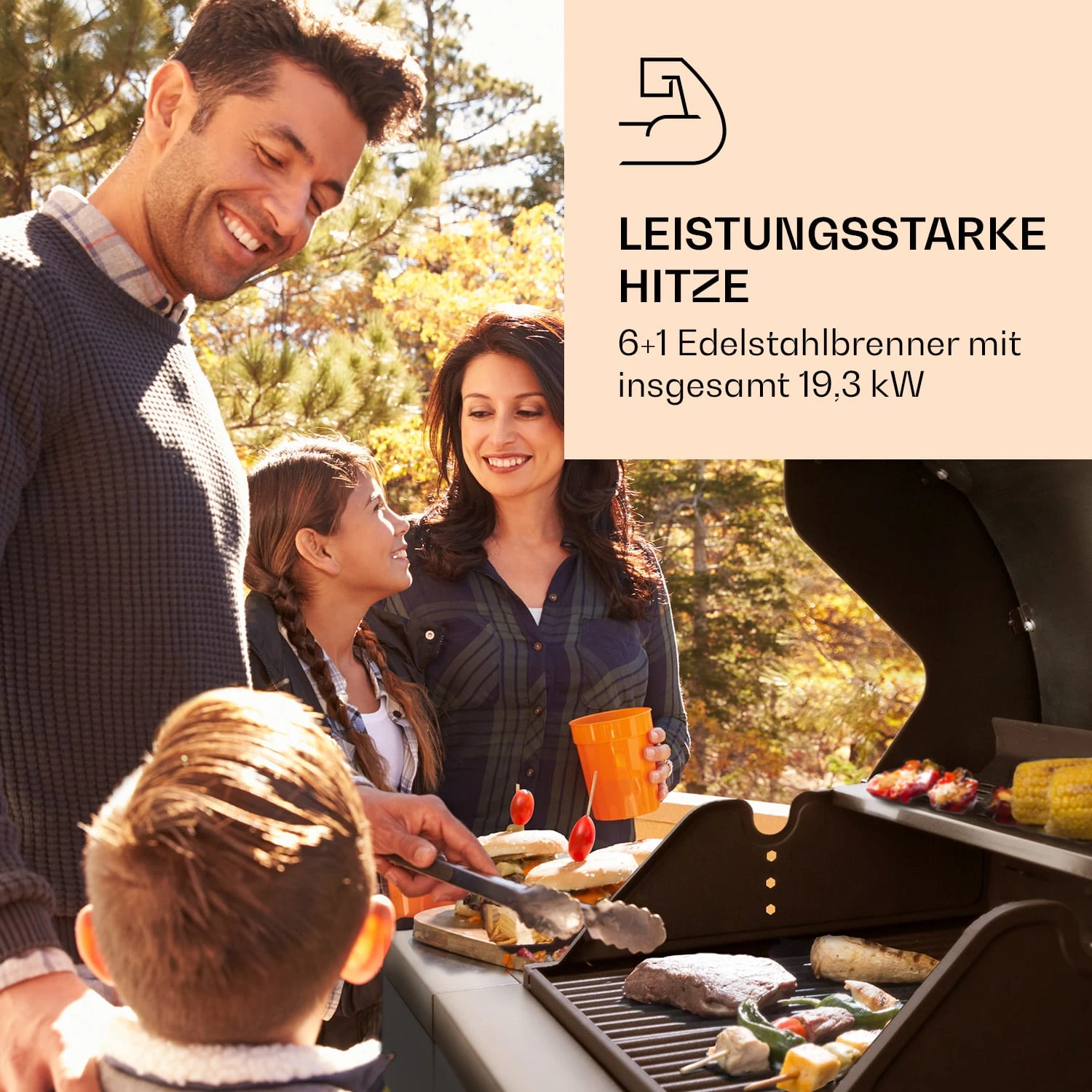 Valdosta 6.1 Gasgrill 6+1 Brenner 19,3 KW Gesamtleistung – Bild 2