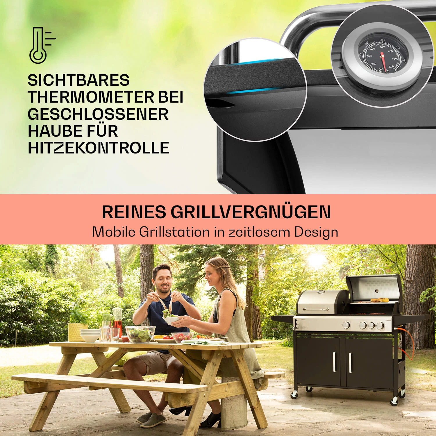 Kingsville 3.1 Kombigrill Gas + Kohle 10,9 KW 3+1 Brenner – Bild 4