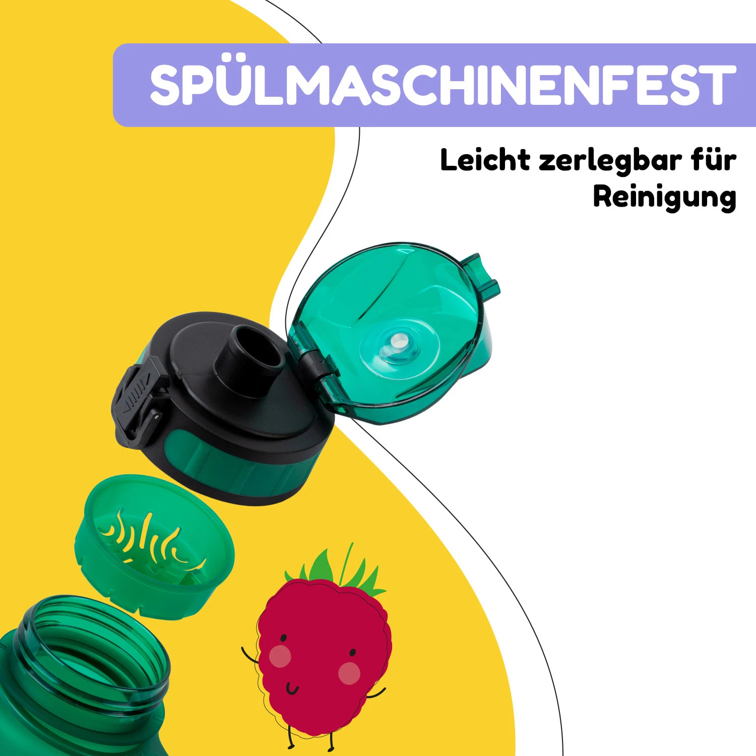 Schmatzfatz Trinkflasche Sportflasche 500 Ml 24 Cm Tritan – Bild 4