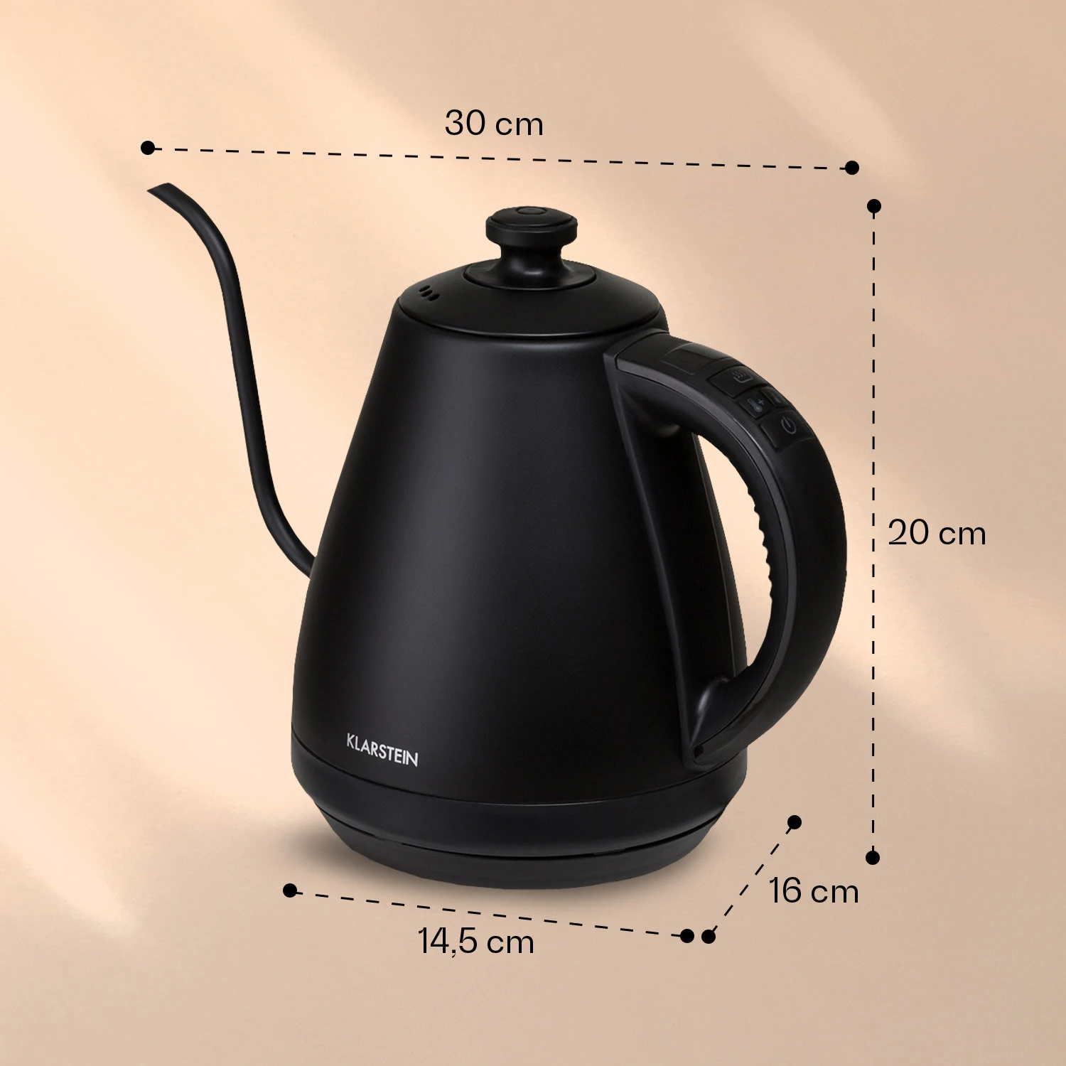 Garcon Wasserkocher 1L 2000W Warmhaltefunktion Schwanenhals Edelstahl – Bild 7