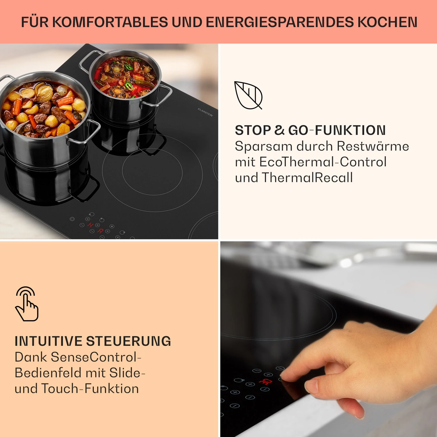 Virtuosa 5 Einbaukochfeld 5 Zonen 8200W Glaskeramik – Bild 4