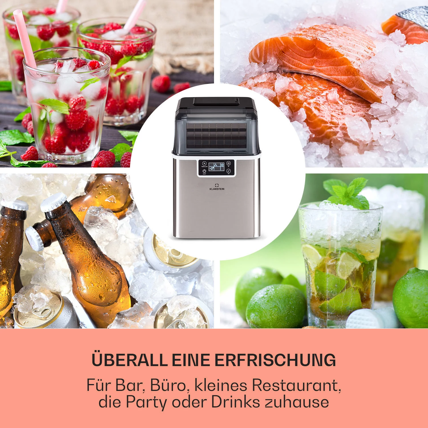 Chios Eiswürfelmaschine 20 Kg/24 H Auto-Clean 3,2-Liter Wassertank – Bild 3