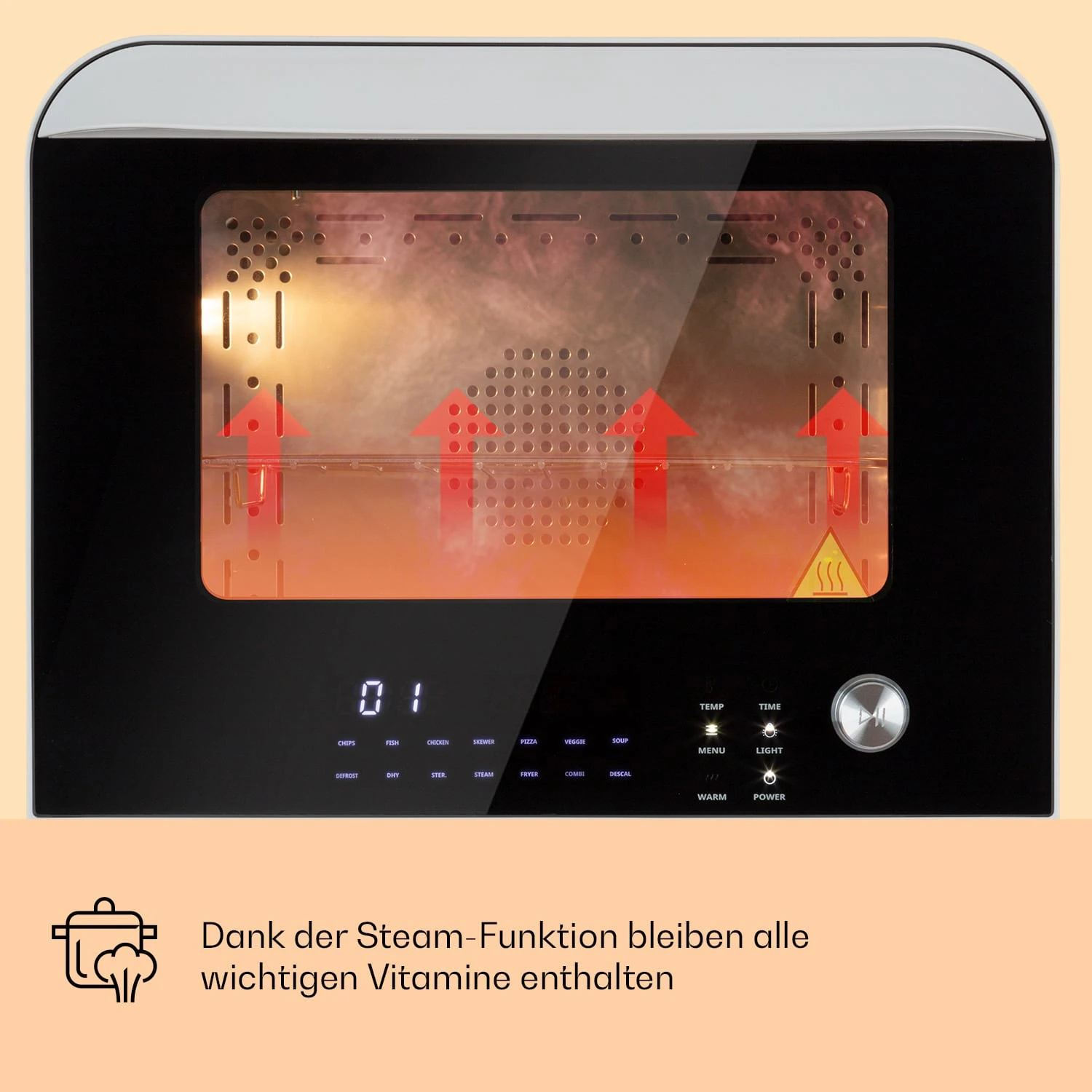 Vita Pro Heißluftfritteuse Dampfgaren 2450 W 18 Ltr 800 Ml Wassertank – Bild 2