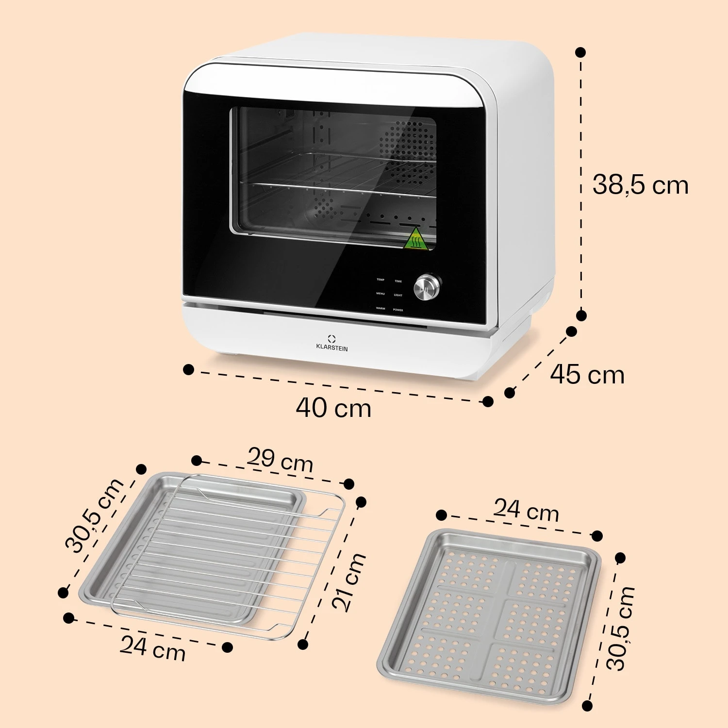 Vita Pro Heißluftfritteuse Dampfgaren 2450 W 18 Ltr 800 Ml Wassertank – Bild 7