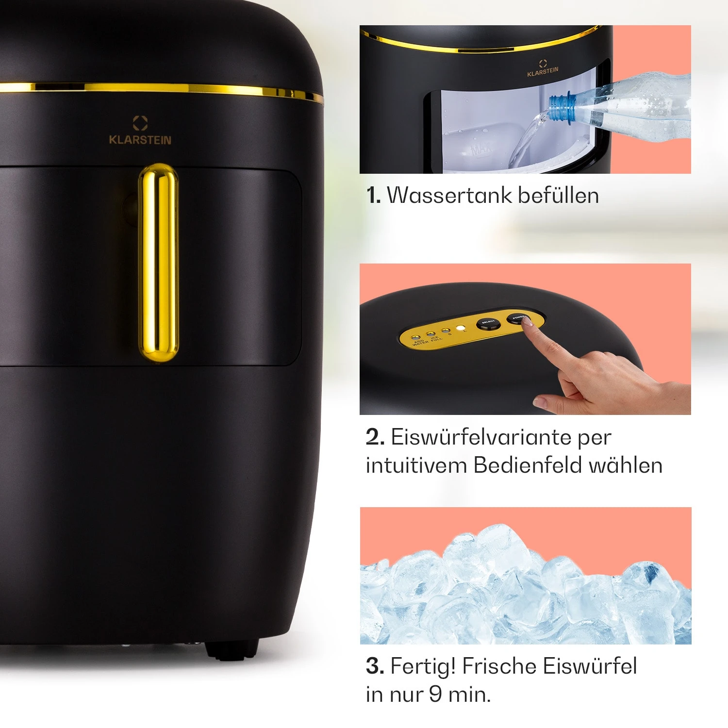 Passau Eiswürfelmaschine 2 Größen 15 Kg/24 H Auto-Clean – Bild 4