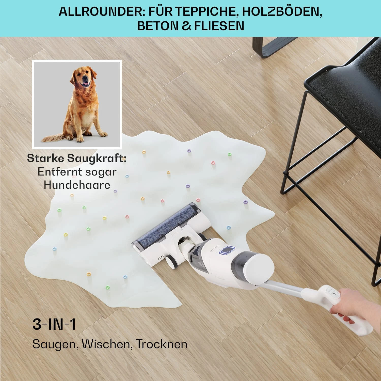 Caswell Nass-/Trockensauger Kabellos Akkubetrieben LED-Display – Bild 4