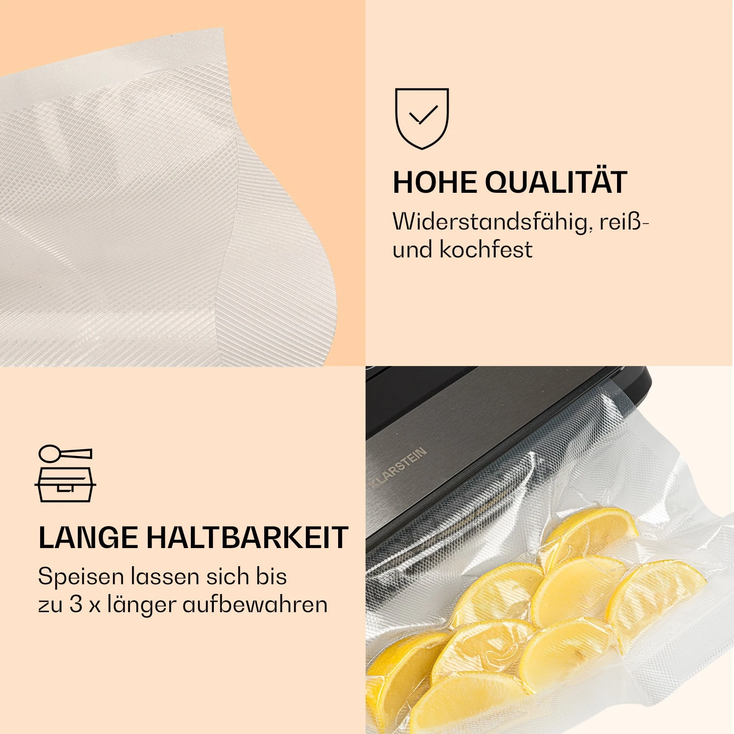 Forli Vakuumierbeutel 2 Rollen Je 28 X 300 Cm Widerstandsfähig Reißfest Kochfest – Bild 3