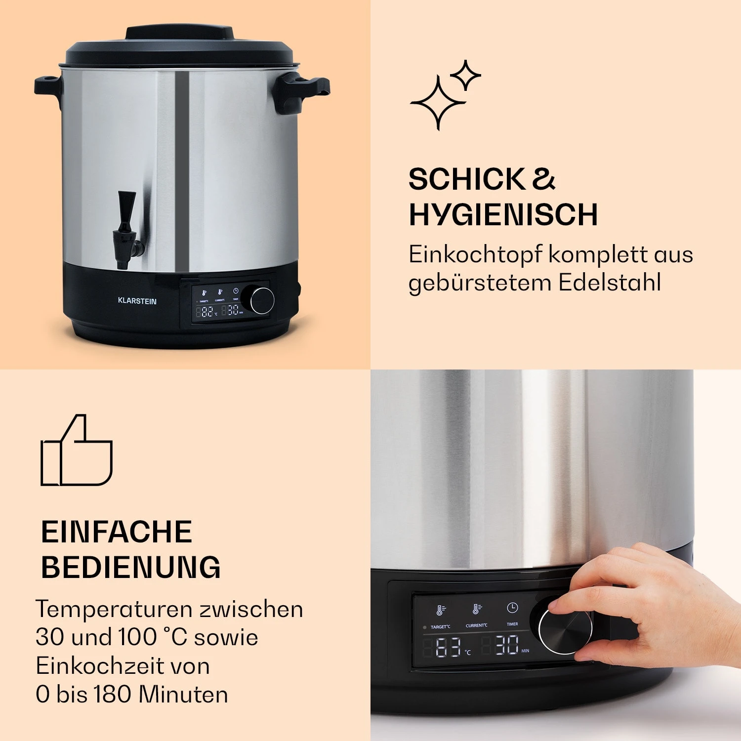 Abbey 25 Einkochautomat Getränkespender 25L 100°C 180min Edelstahl – Bild 4