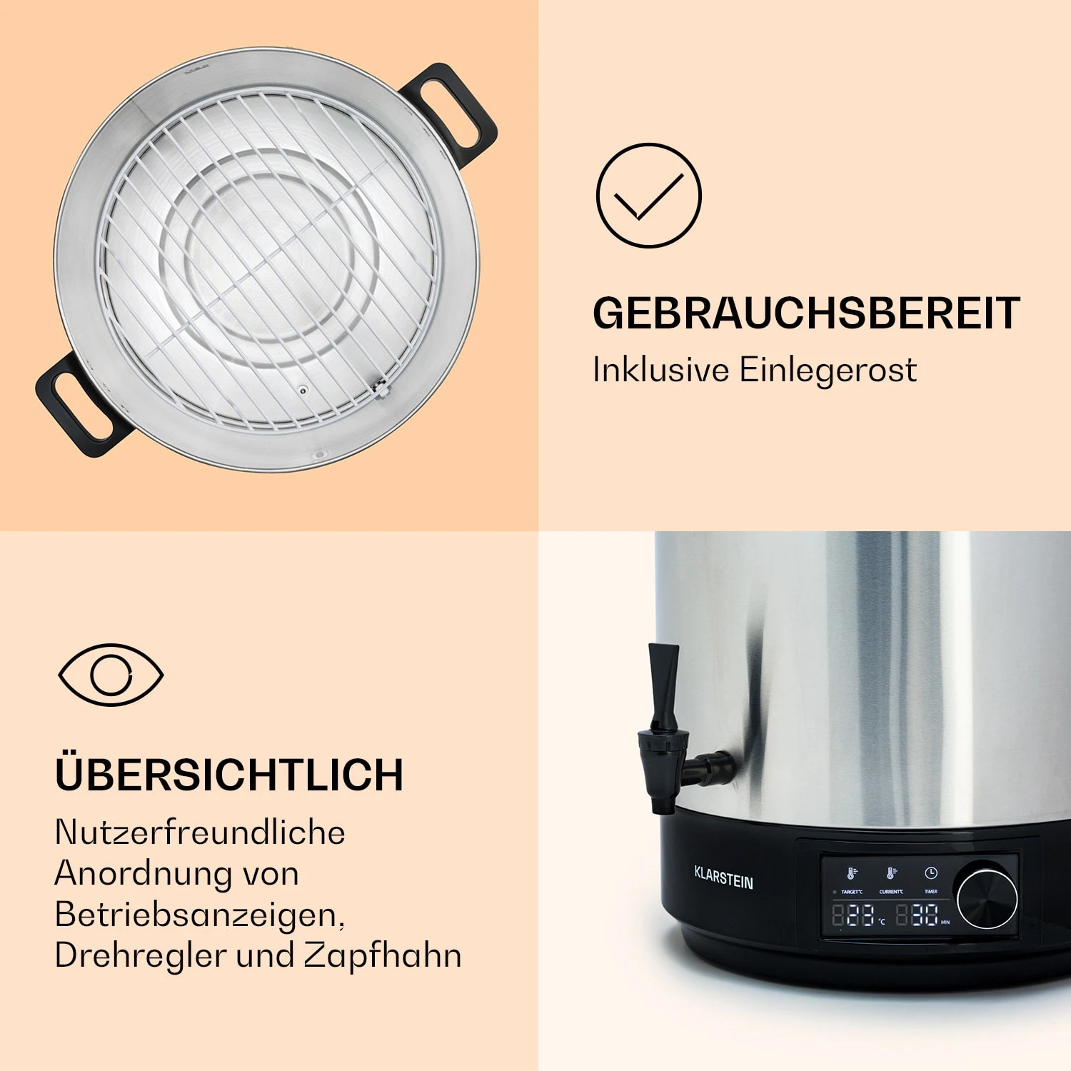 Abbey 60 Einkochautomat Getränkespender 60L 100°C 180min Edelstahl – Bild 6