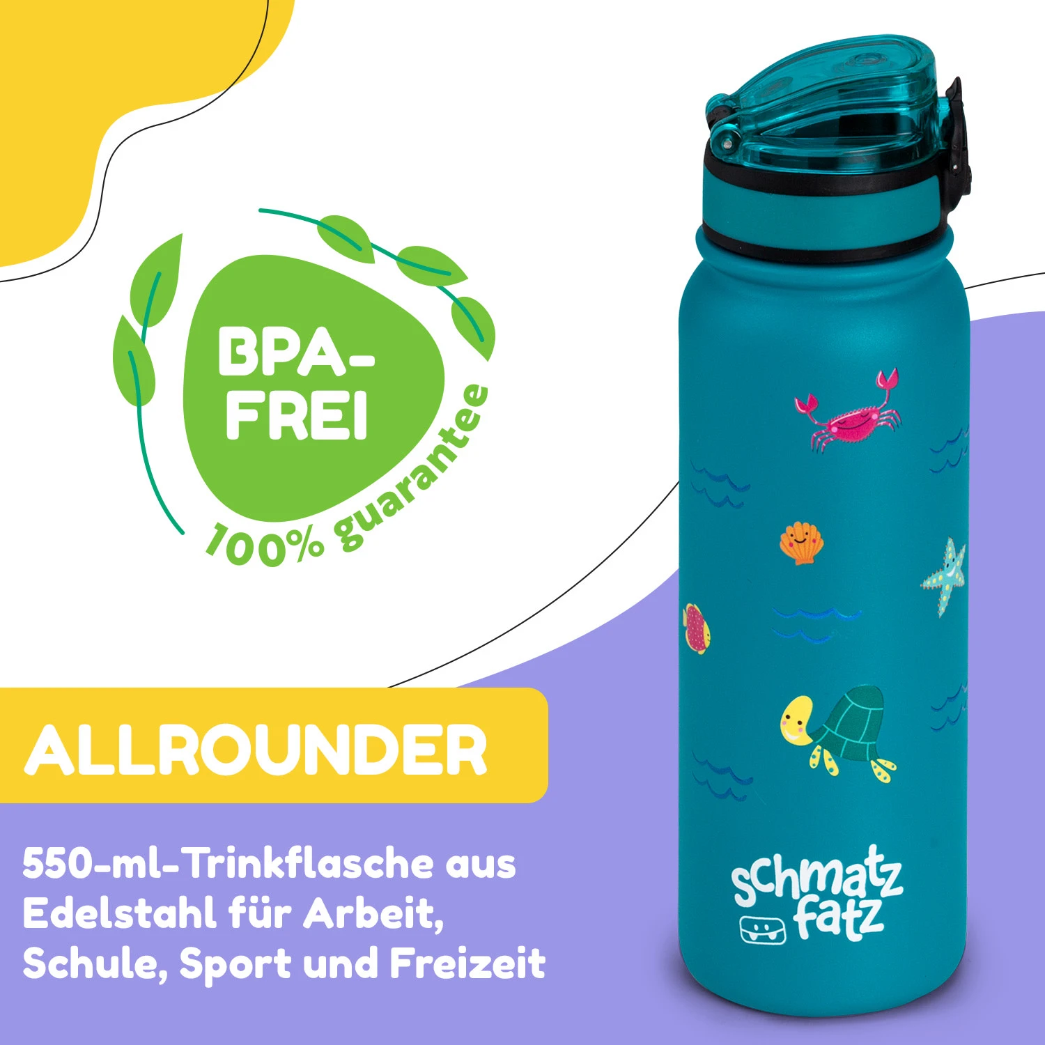 Wakaba Thermosflasche 550 Ml Edelstahl Tritan BPA-frei – Bild 2