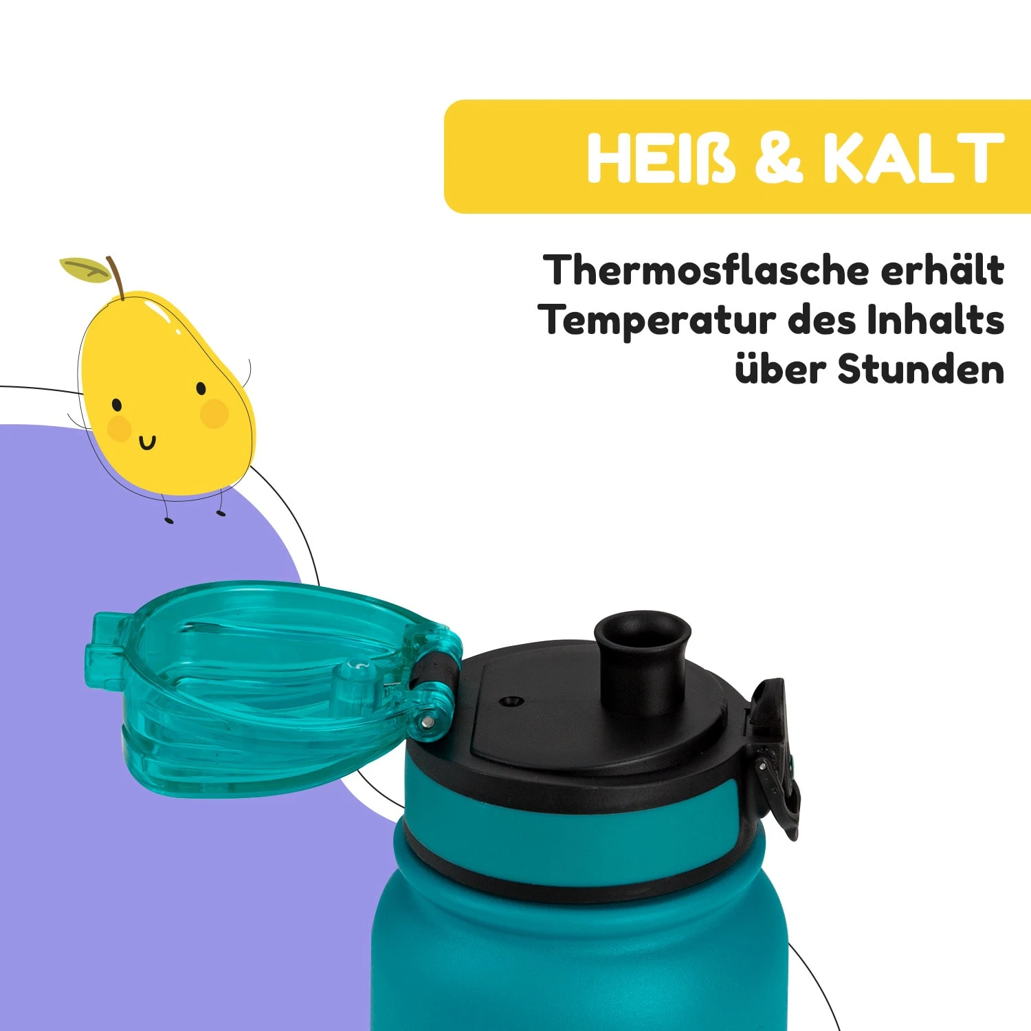 Wakaba Thermosflasche 550 Ml Edelstahl Tritan BPA-frei – Bild 5