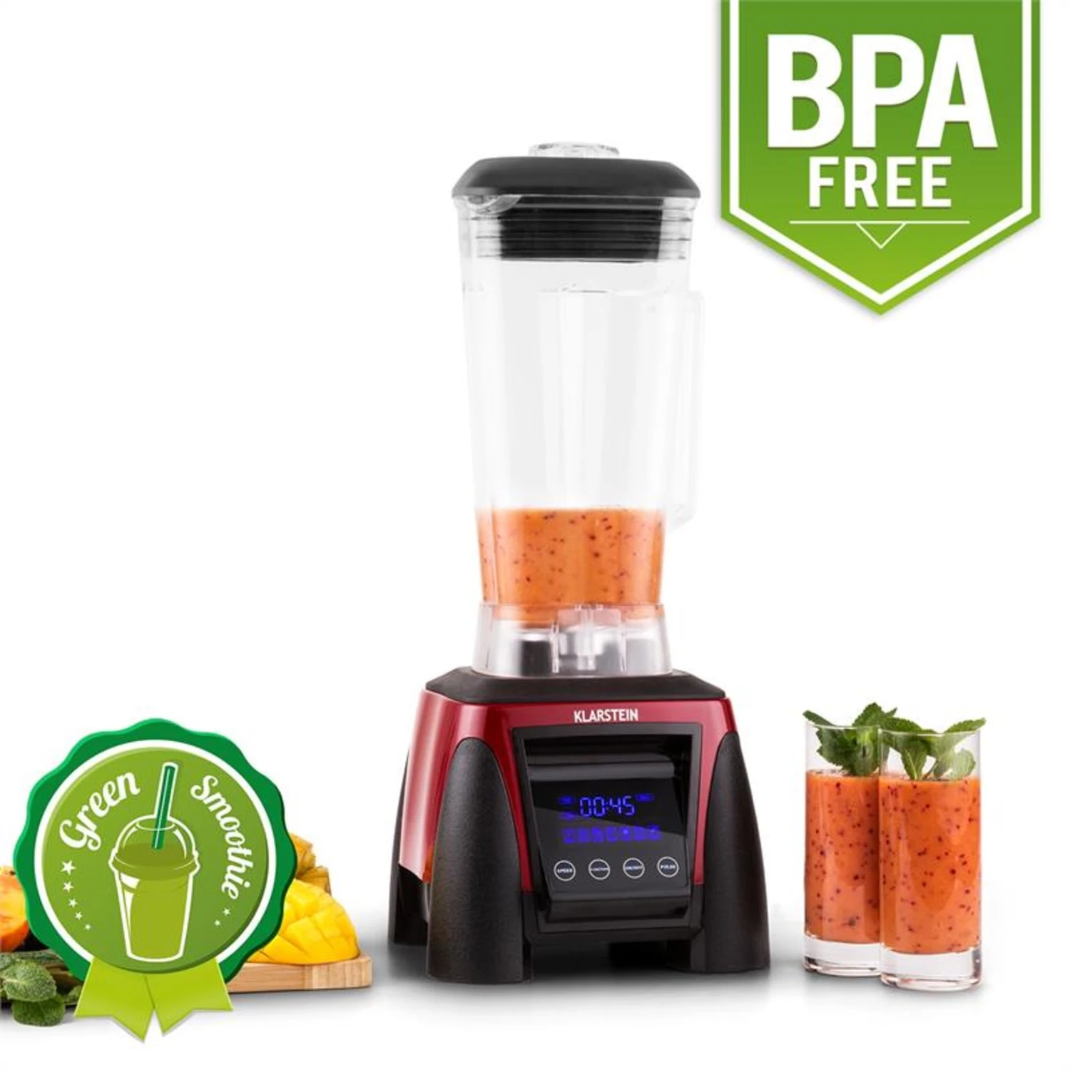 Herakles 8G Standmixer Rot Mit Cover 1800W 2,4 PS 2 Liter BPA-frei – Bild 5